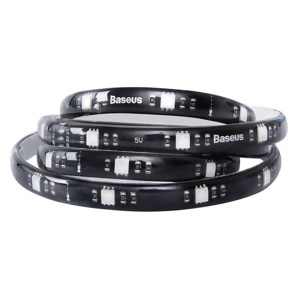 Удължение за светеща лента с бяла и цветна светлина Baseus GAMO (100 см) - Baseus RGB Colorful Light Strip Extension Pack (DGRGB-01) (черен)