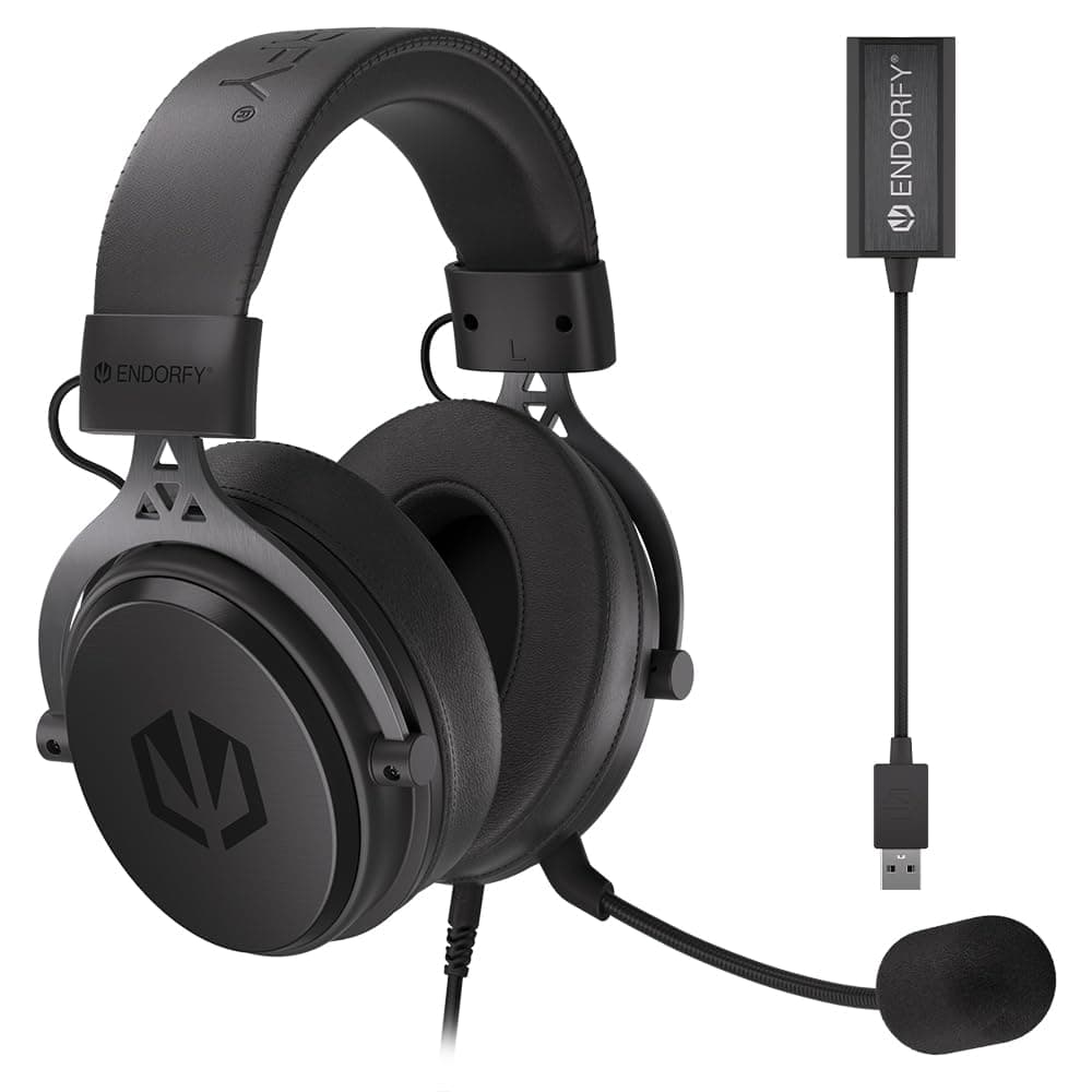 Слушалки Endorfy Viro Plus, микрофон, 53mm драйвери, USB, 3.5mm жак, гейминг, черни