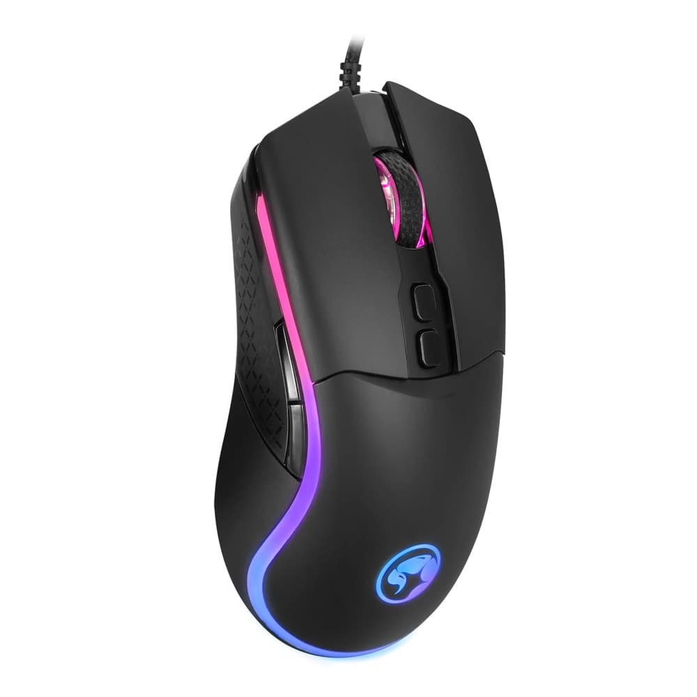 Мишка Marvo M358, оптична (7200dpi), USB, черна, RGB подсветка, гейминг, 7 програмируеми бутона