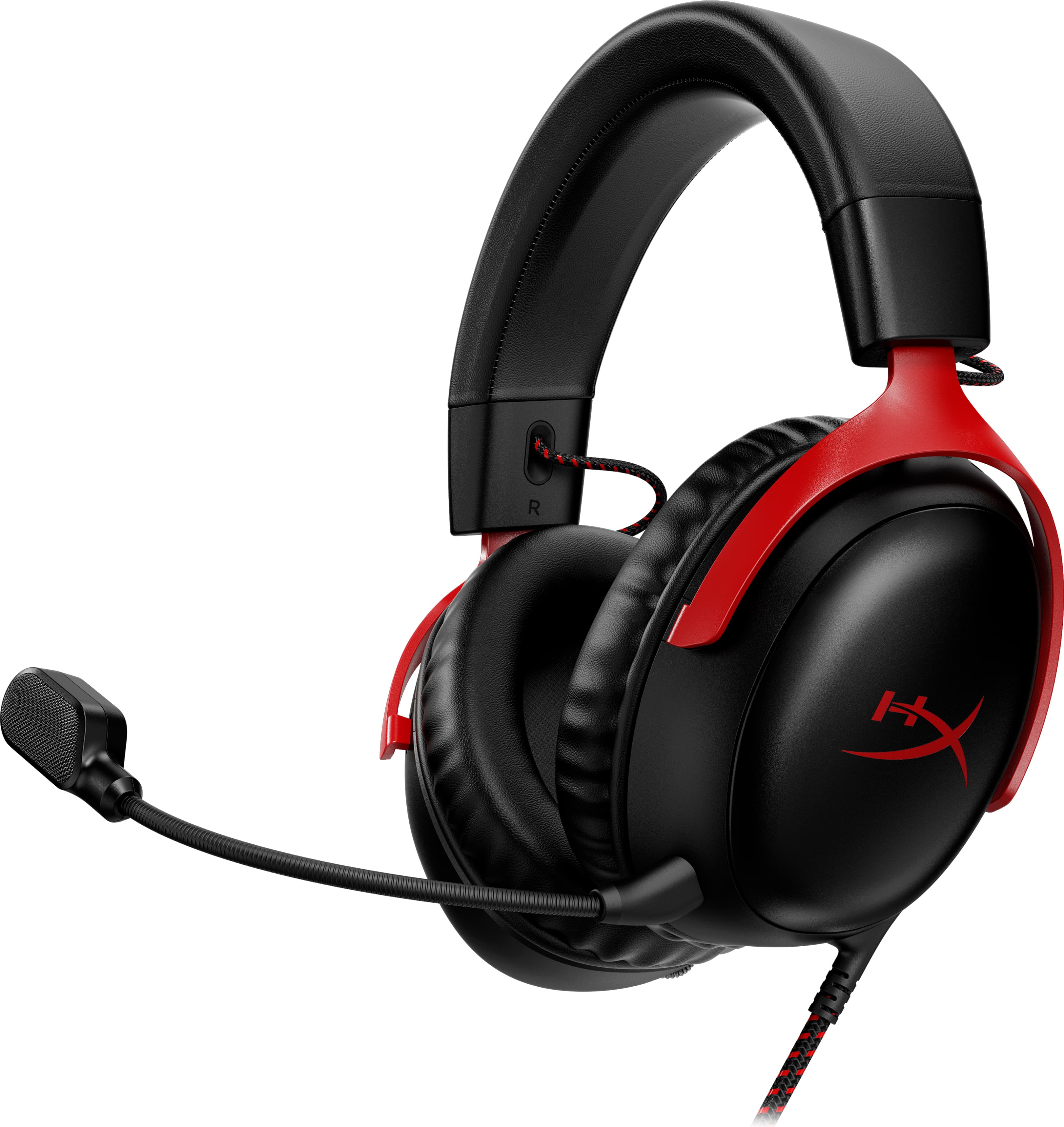 Слушалки HyperX Cloud III, микрофон, 53mm неодимови драйвери, 3.5mm жак, USB-C, USB-A адаптер, DTS Headphone:X, черно-червени