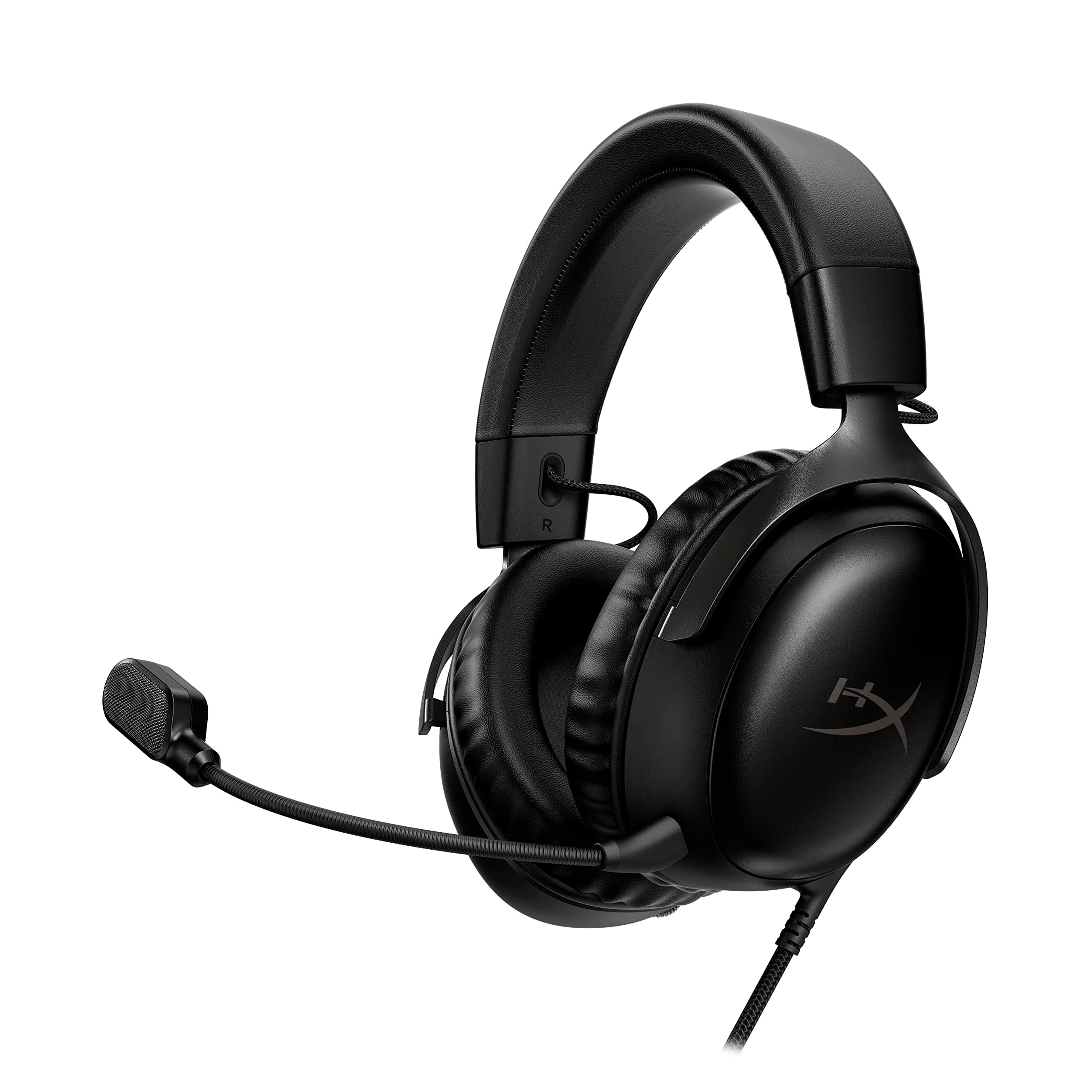 Слушалки HyperX Cloud III, микрофон, 53mm неодимови драйвери, 3.5mm жак, USB-C, USB-A адаптер, DTS Headphone:X, черни