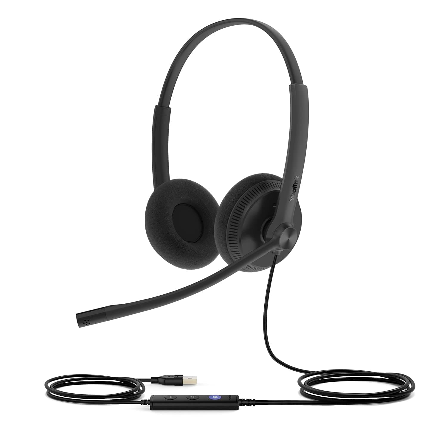 Слушалки Yealink UH34 Lite, USB, шумопотискащ микрофон, сертифицирани за Microsoft Teams, черни