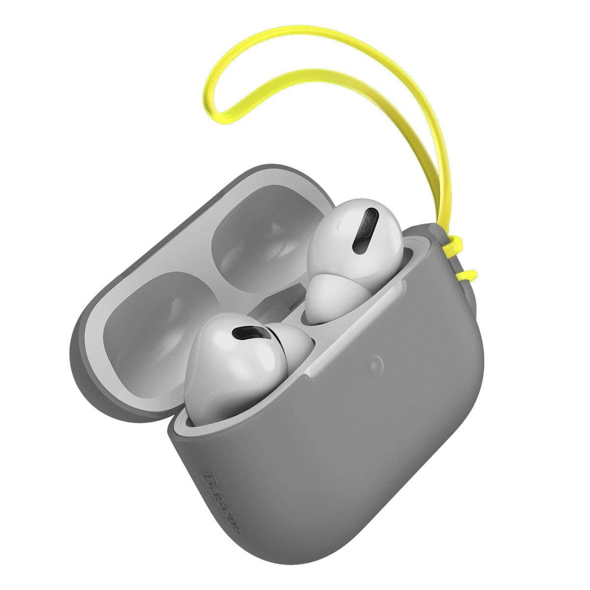 Силиконов калъф с връзка за Apple Airpods Pro - Baseus Lets Go Jelly Lanyard Case (сив)