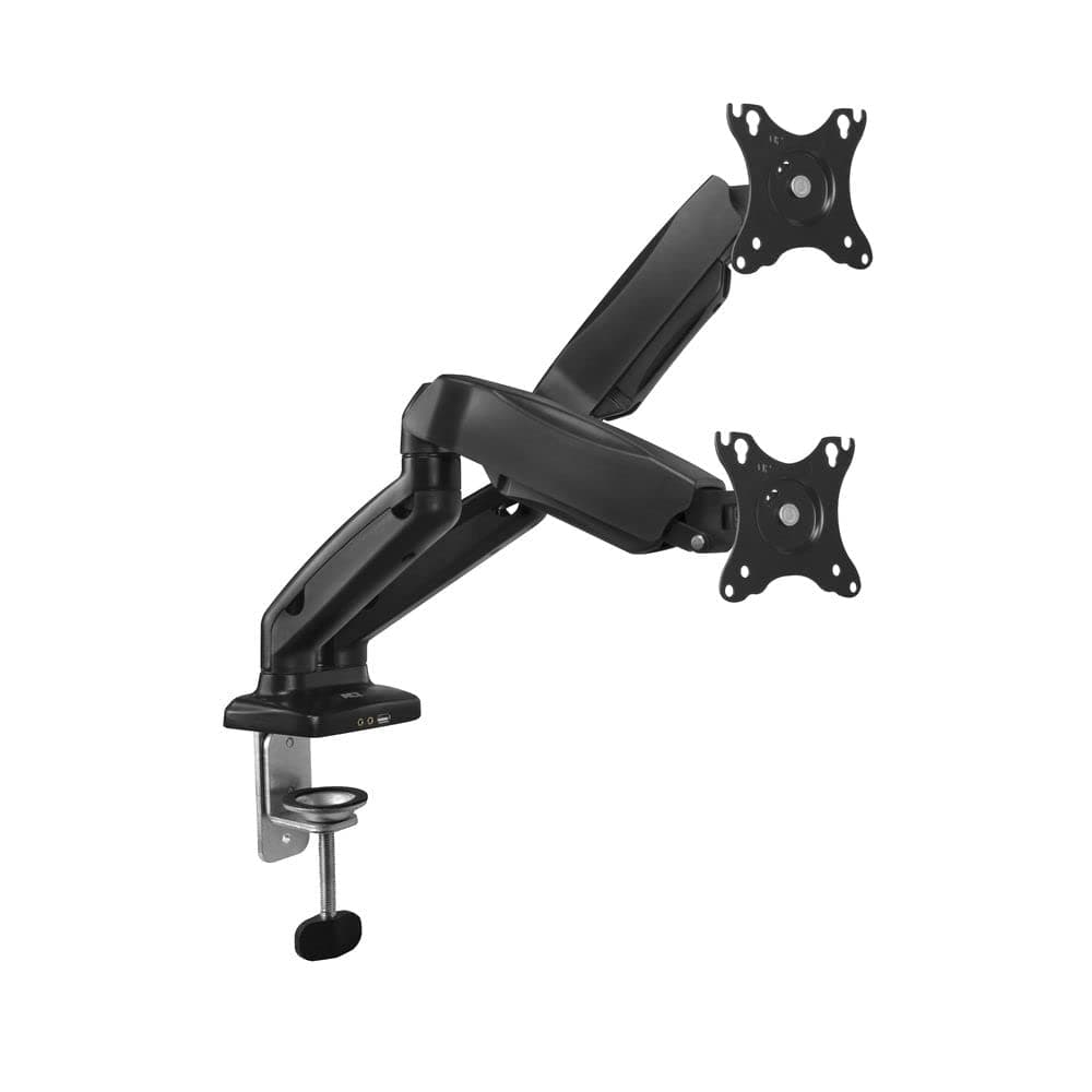 Стойка за монитор ACT AC8312, за плот, за екрани от 13" до 32", VESA до 100x100, до 9кг, за 2 монитора, черна