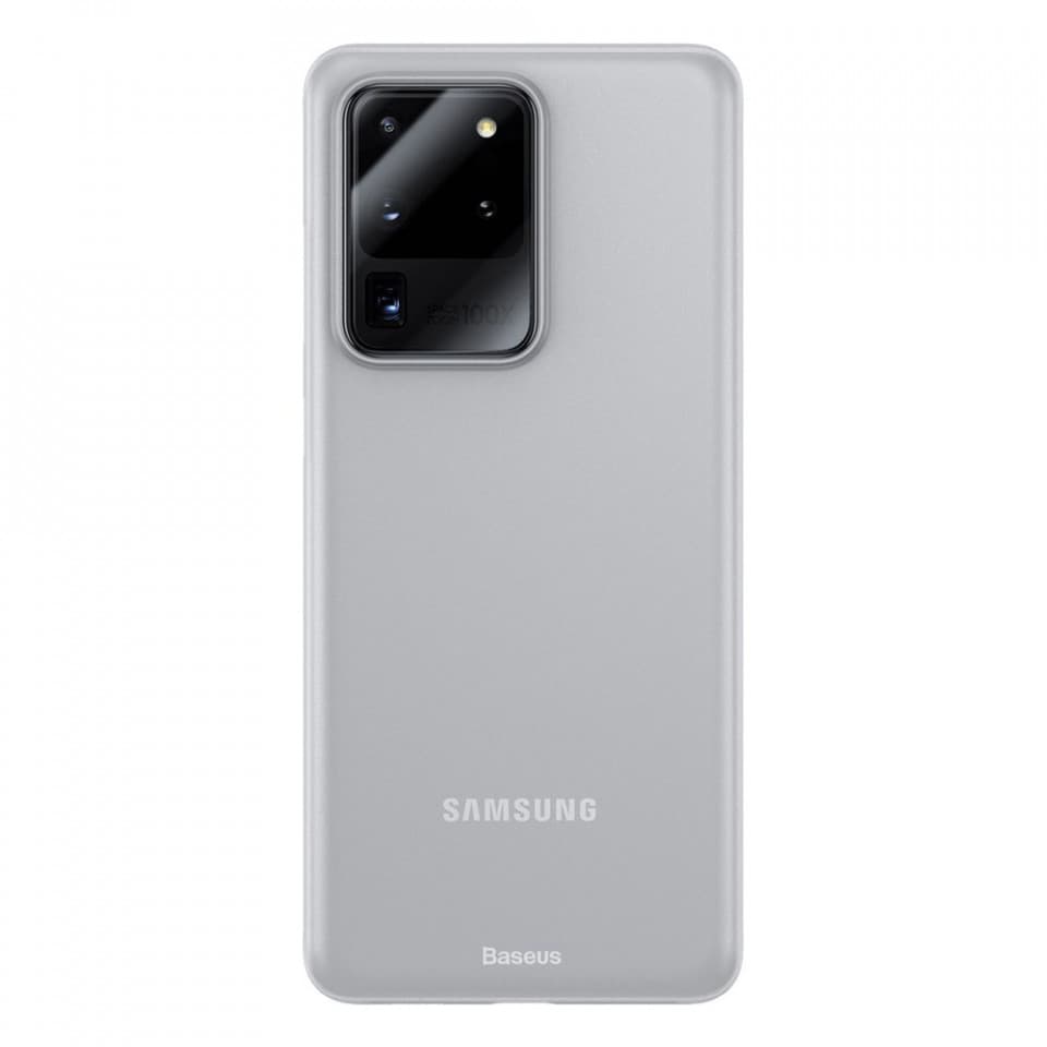 Тънък полипропиленов кейс (0.45 mm) за Samsung Galaxy S20 Ultra - Baseus Wing case (бял)