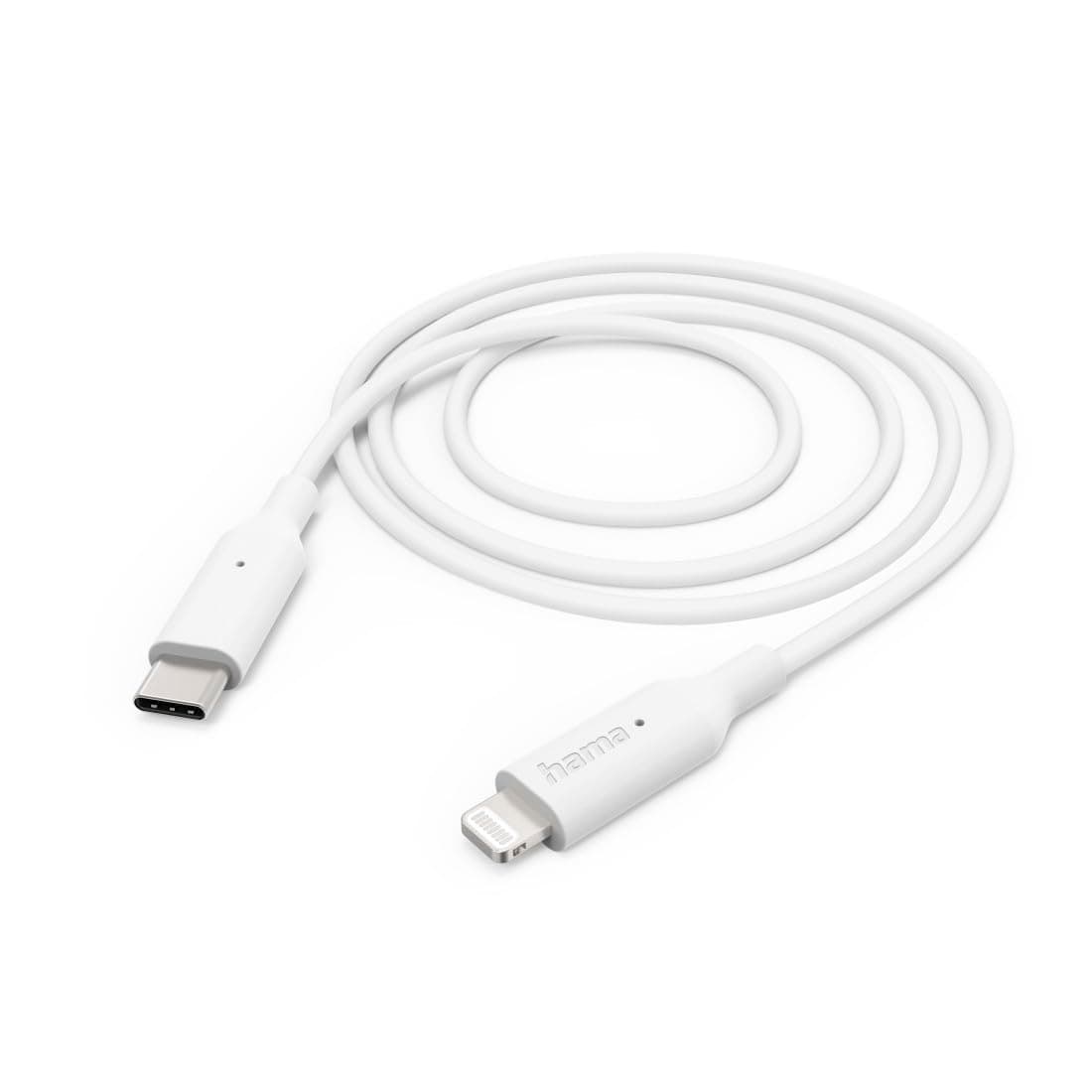 Кабел Hama 201598, от USB-C(м) към Lightning(м), 1m, 3A, бял