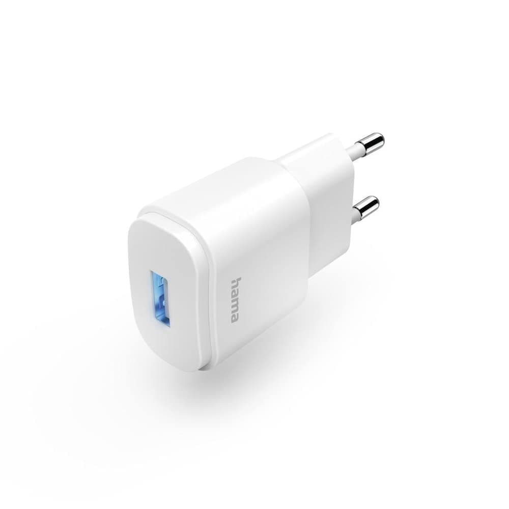 Зарядно устройство HAMA 201645, от контакт към 1x USB-А(ж), 6W, 5V/1.2A, бяло