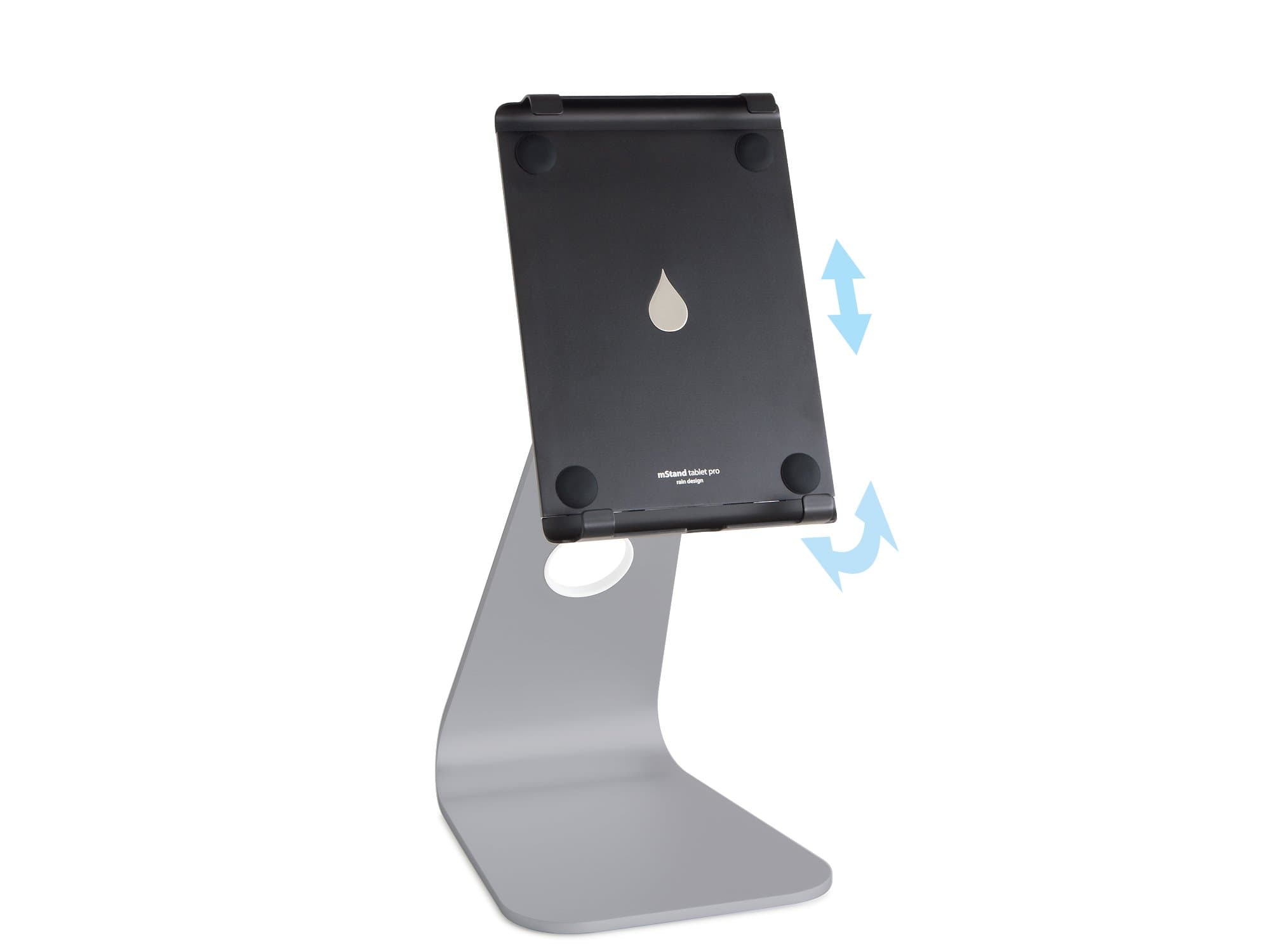 Стойка за таблет Rain Design mStand tablet plus, 145 х 290 х 181мм, за таблети до 9.7" (24.64cm), регулируема, сива