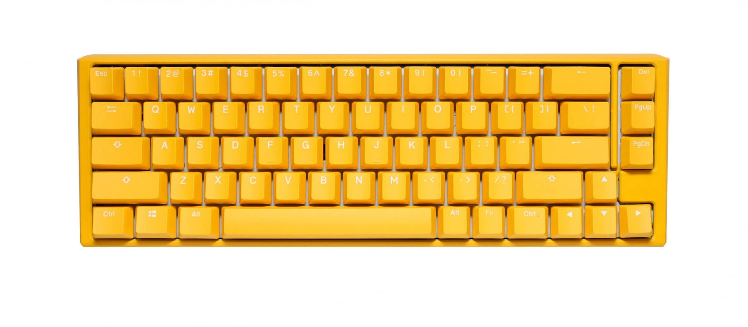 Клавиатура Ducky One 3 Yellow SF 65, жична, гейминг, механична, Cherry MX Black суичове, RGB подсветка, жълта, USB
