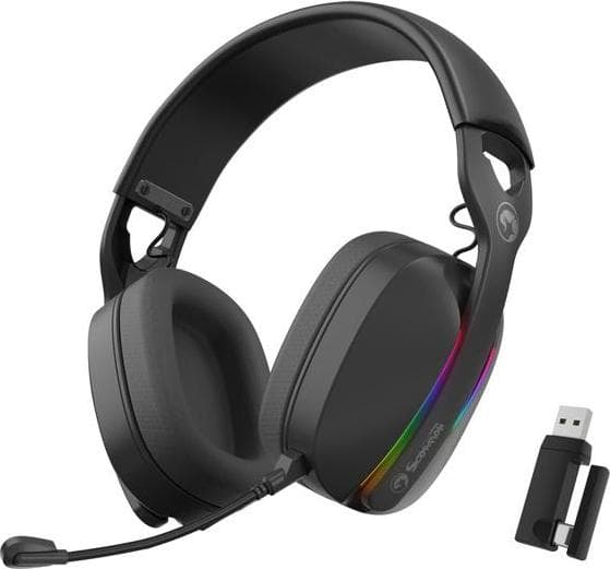 Слушалки Marvo HG9086W, безжични, Bluetooth, USB, микрофон, гейминг, 40mm говорители, черни