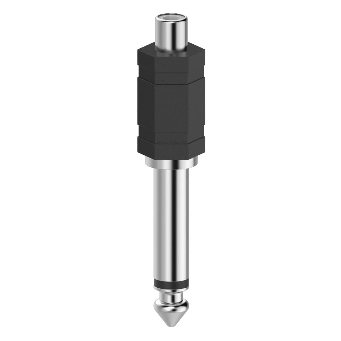 Преходник HAMA 205188, от 6.3mm Jack(м) към RCA(ж), черен