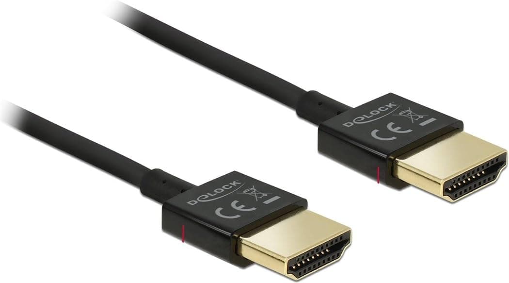 Кабел DeLock 84786, от HDMI(м) към HDMI(м), 0.5m, черен