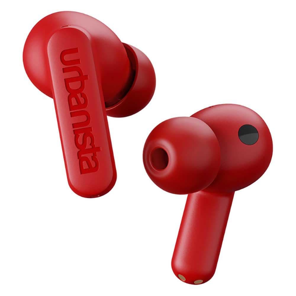 Слушалки Urbanista Atlanta, безжични, Bluetooth, микрофон, 10mm мембрани, безжично зареждане на кутията, IPX4 водоустойчивост, хибридно шумопотискане, до 8 часа време на работа, червени