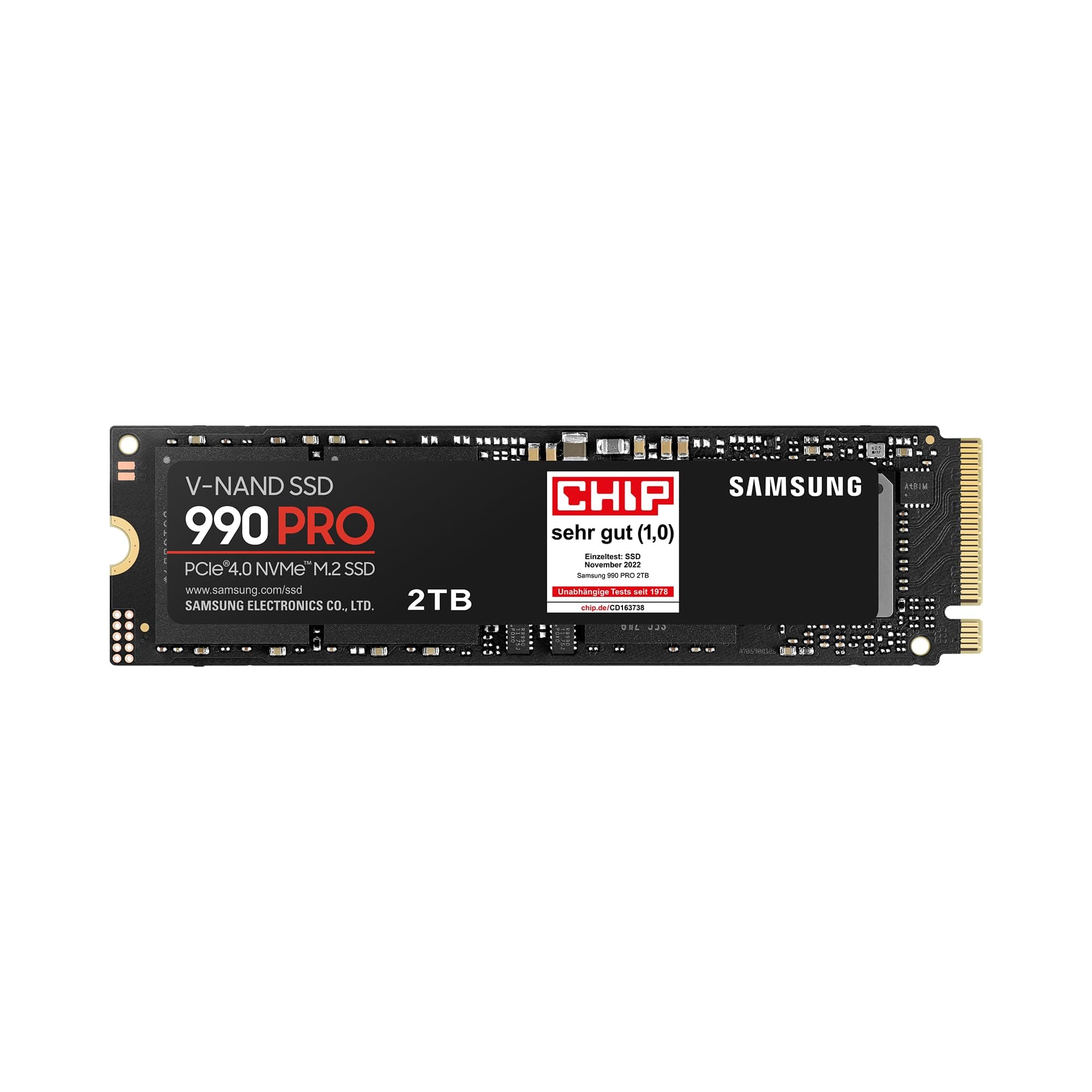 Samsung SSD 990 PRO 2TB PCIe 4.0 NVMe 2.0 M.2 V-NAND 3-bit MLC, 256-bit Encryption, Четене 7450 MB/s Запис 6900 MB/s