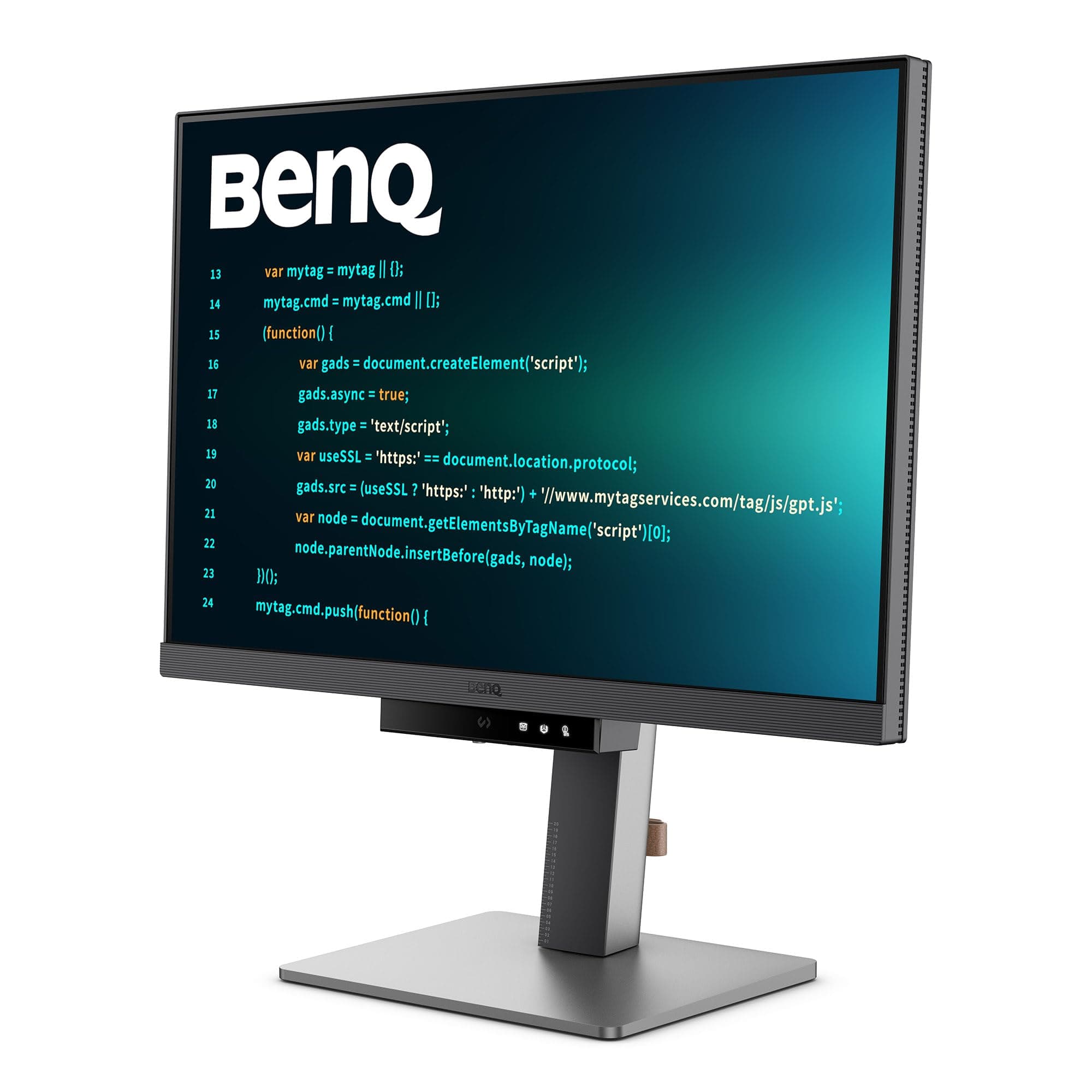 BenQ RD240Q, 24.1", 2560x1600 WQXGA, монитор за програмиране, 16:10, 1,07 милиарда цвята, HDR10, 1000:1, 20M:1 DCR, 300 cd/m2, HDMI 2.0, DP 1.4, USB-C (90W), без трептене, BI Gen2, ниско Синя светлина+, Защита на нощните часове, Sp.2W, Регулиране на височ