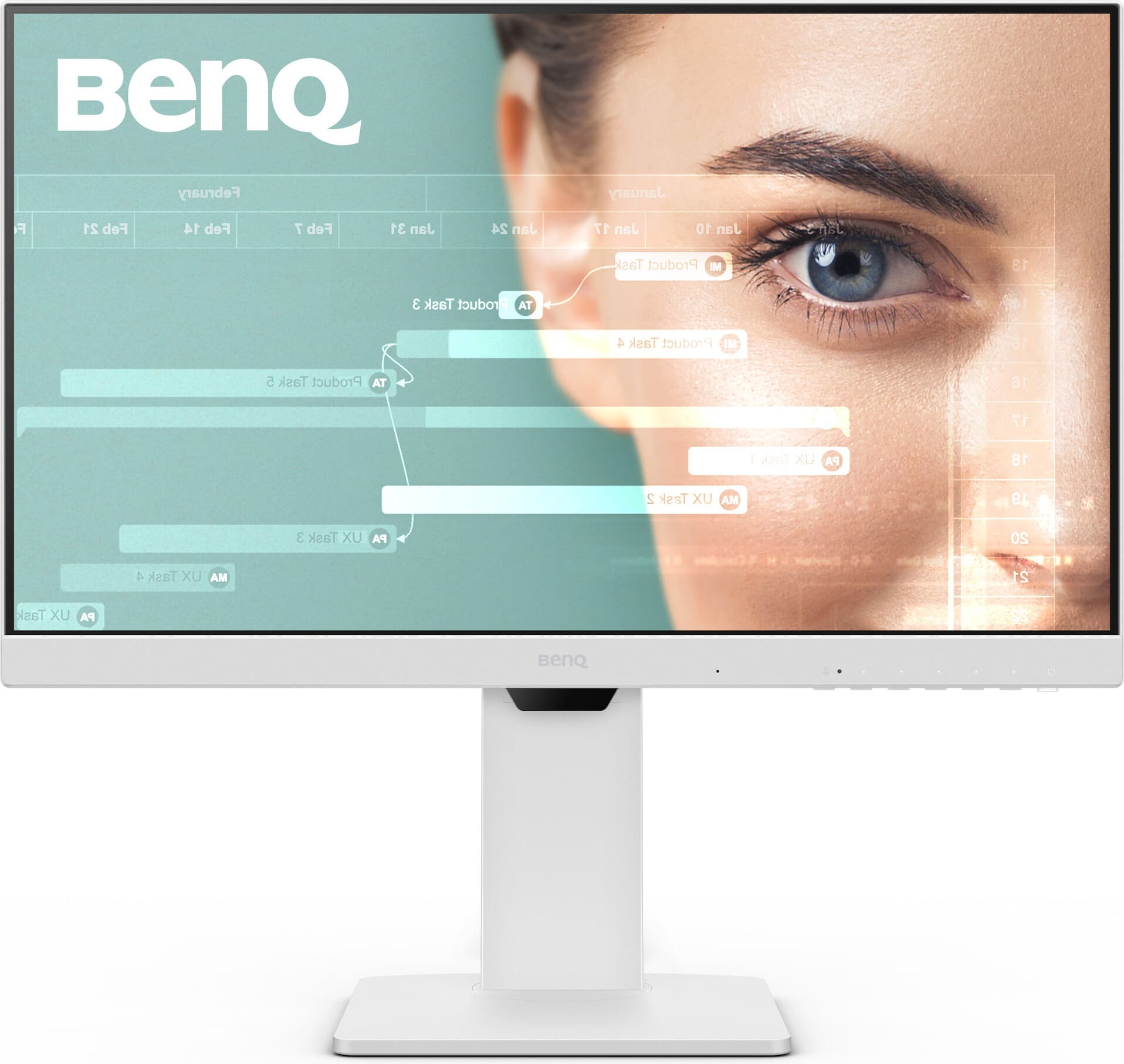 BenQ GW2486TC 24" IPS, FHD, 100Hz, 1920x1080, USB-C 65W, DP1.2x1, HDMI1.4x1, DP изход, високоговорител 2Wx2, стойка с регулируема височина, режим на кодиране