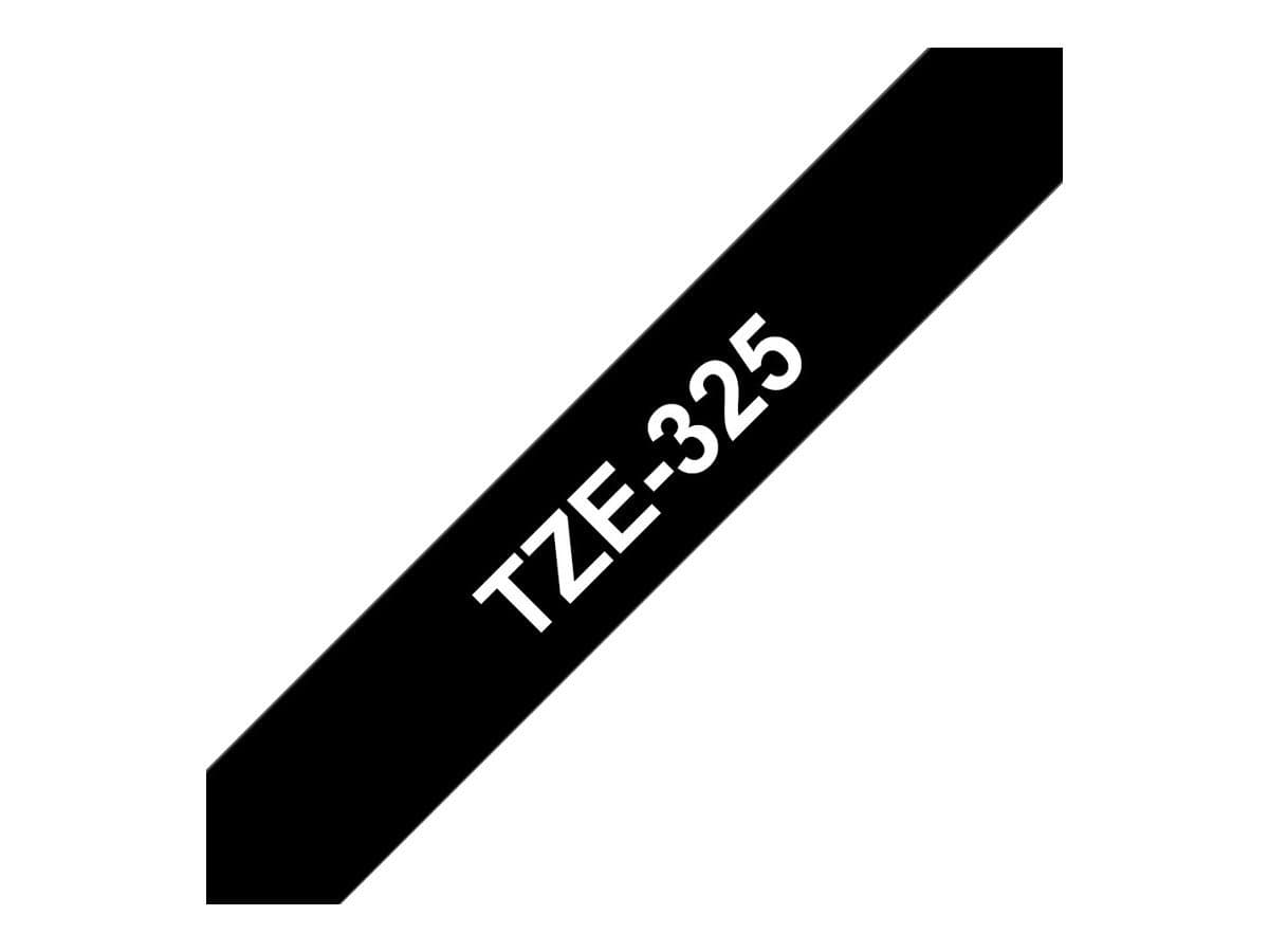 Brother TZe-325 Tape White on Black, Laminated, 9mm, 8m - Eco
