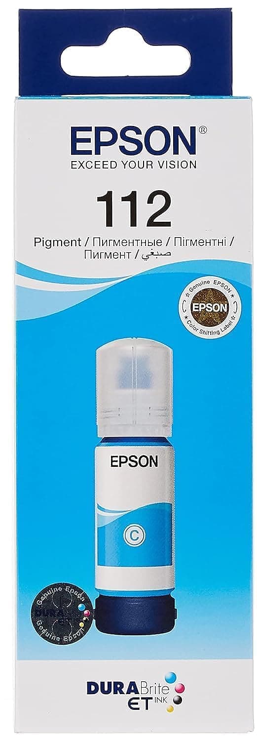 Epson 112 EcoTank Pigment Cyan ink bottle