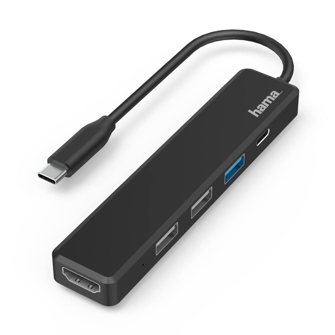 Докинг станция HAMA 200117, от USB C към 1x USB C, 3x USB A, 1x HDMI, черна