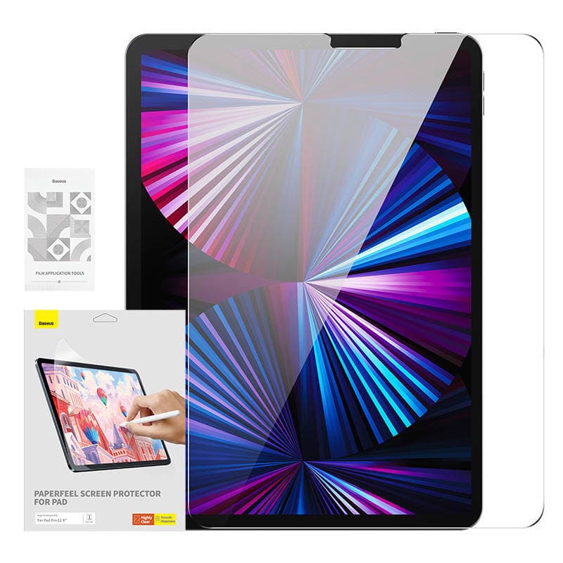 Качествено защитно покритие (подходящо за рисуване) за дисплея на iPad Pro 12.9 M2 (2022) iPad Pro 12.9 M1 (2021), iPad Pro 12.9 (2020), iPad Pro 12.9 (2018) - Baseus Paperfeel Screen Protector (P40012302201-02) (матиран)