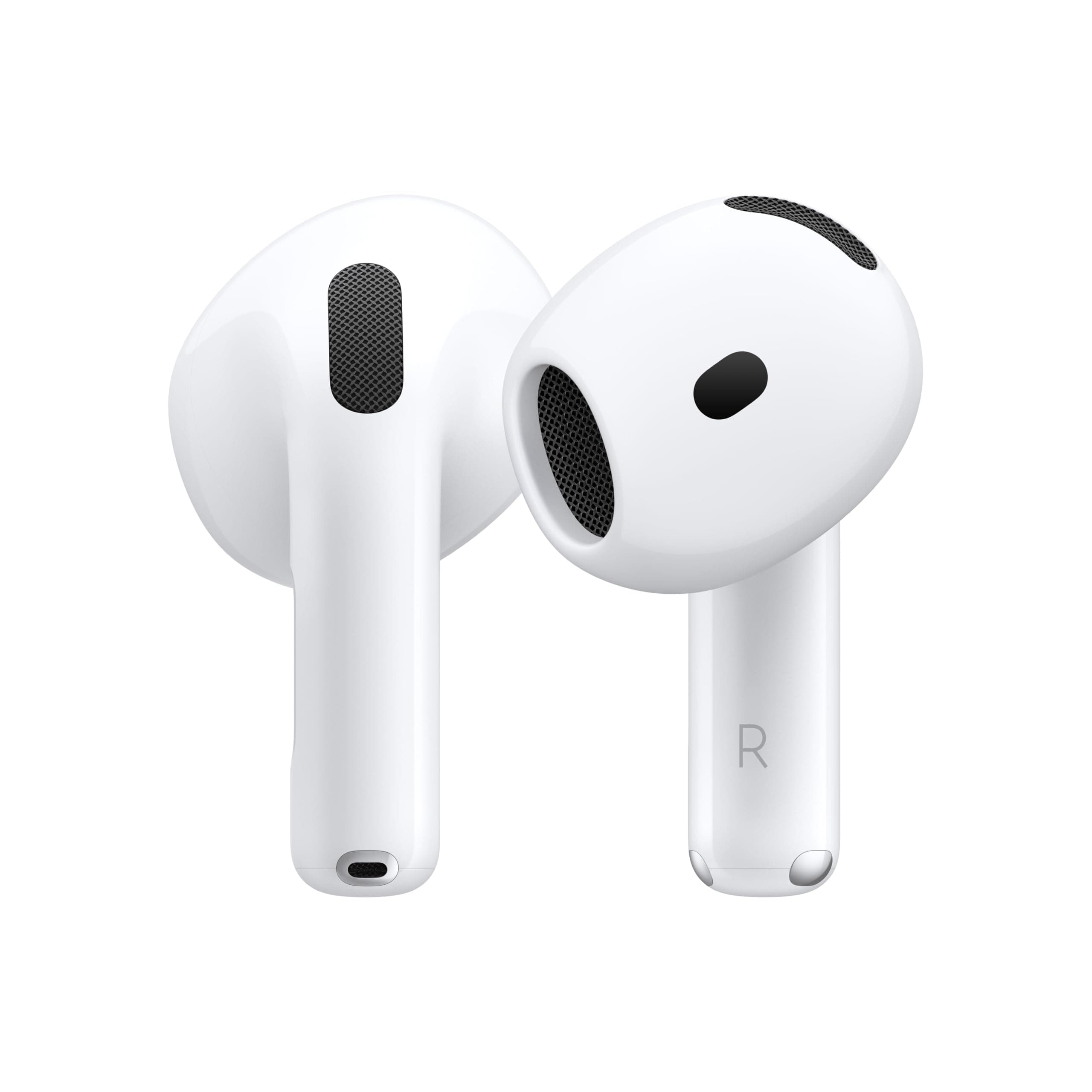 Слушалки Apple AirPods 4, безжични, Bluetooth, микрофон, Apple H2 чип, Adaptive EQ, до 5 часа време на работа, IP54 водоустойчивост, бели
