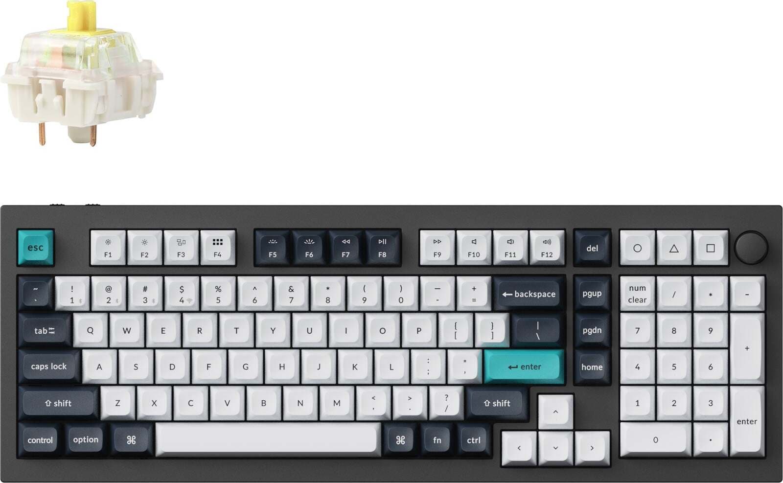 Клавиатура Keychron Q5 Max QMK (Q5M-M4), безжична/жична, механична, Gateron Jupiter Banana суич, гейминг, RGB подсветка, Hot-Swappable суичове, N-Key Rollover, черна, Wireless, USB, Bluetooth
