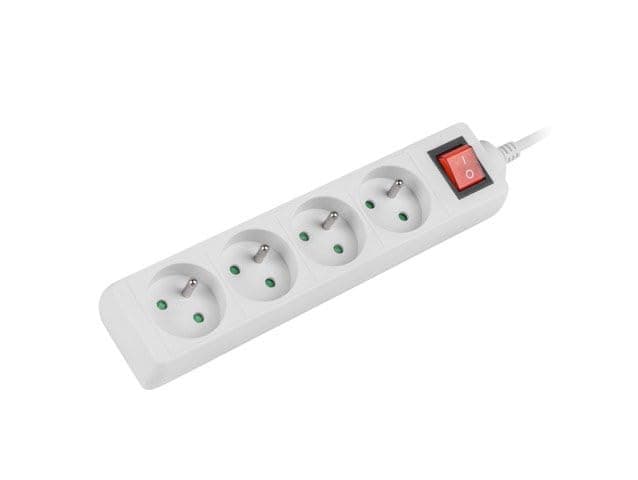Lanberg power strip 1.5m, 4 sockets, french with circuit breaker quality-grade copper cable, white