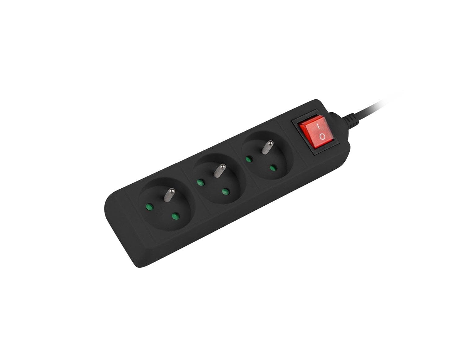 Lanberg power strip 3m, 3 sockets, french with circuit breaker quality-grade copper cable, black