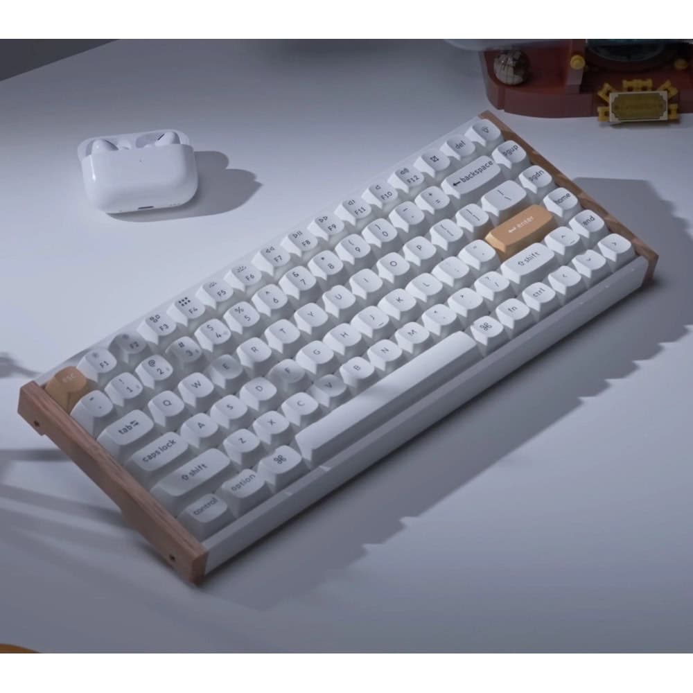 Клавиатура Keychron K2 HE Special Edition, жична/безжична, механична, Gateron Double-Rail Magnetic Nebula суичове, гейминг, RGB подсветка, бяла, USB, Bluetooth