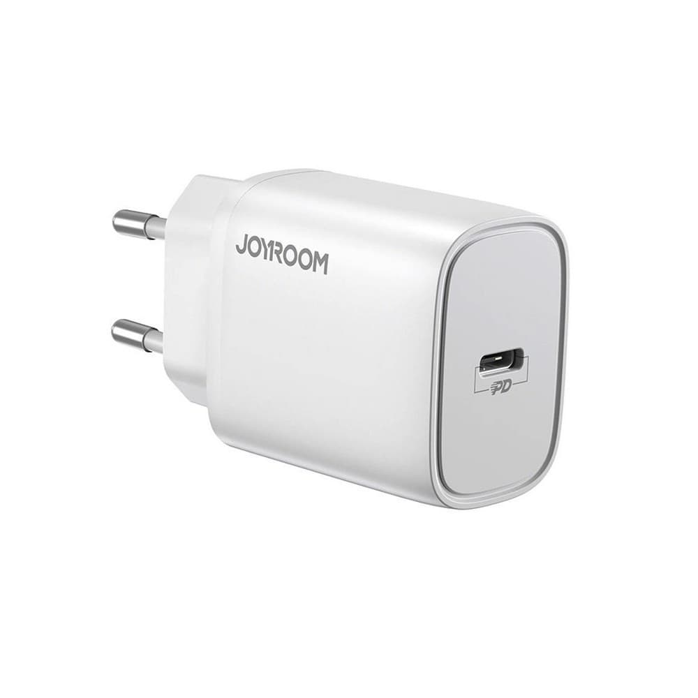 Захранване за ел. мрежа 20W с USB-C изход и технология за бързо зареждане - Joyroom Fast Wall Charger USB-C 20W PD (бял)