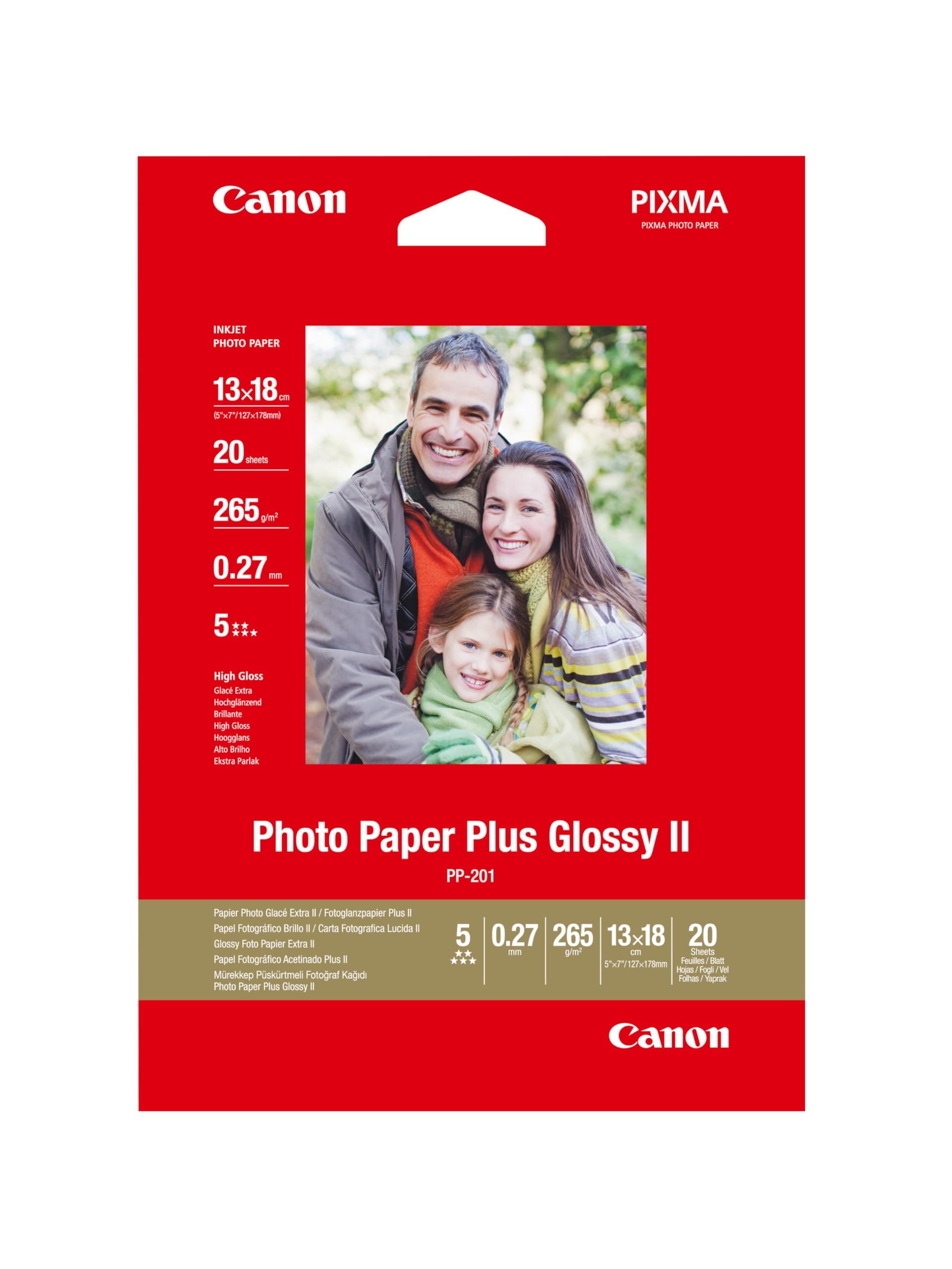 Canon Plus Glossy II PP-201, 13x18 cm, 20 sheets