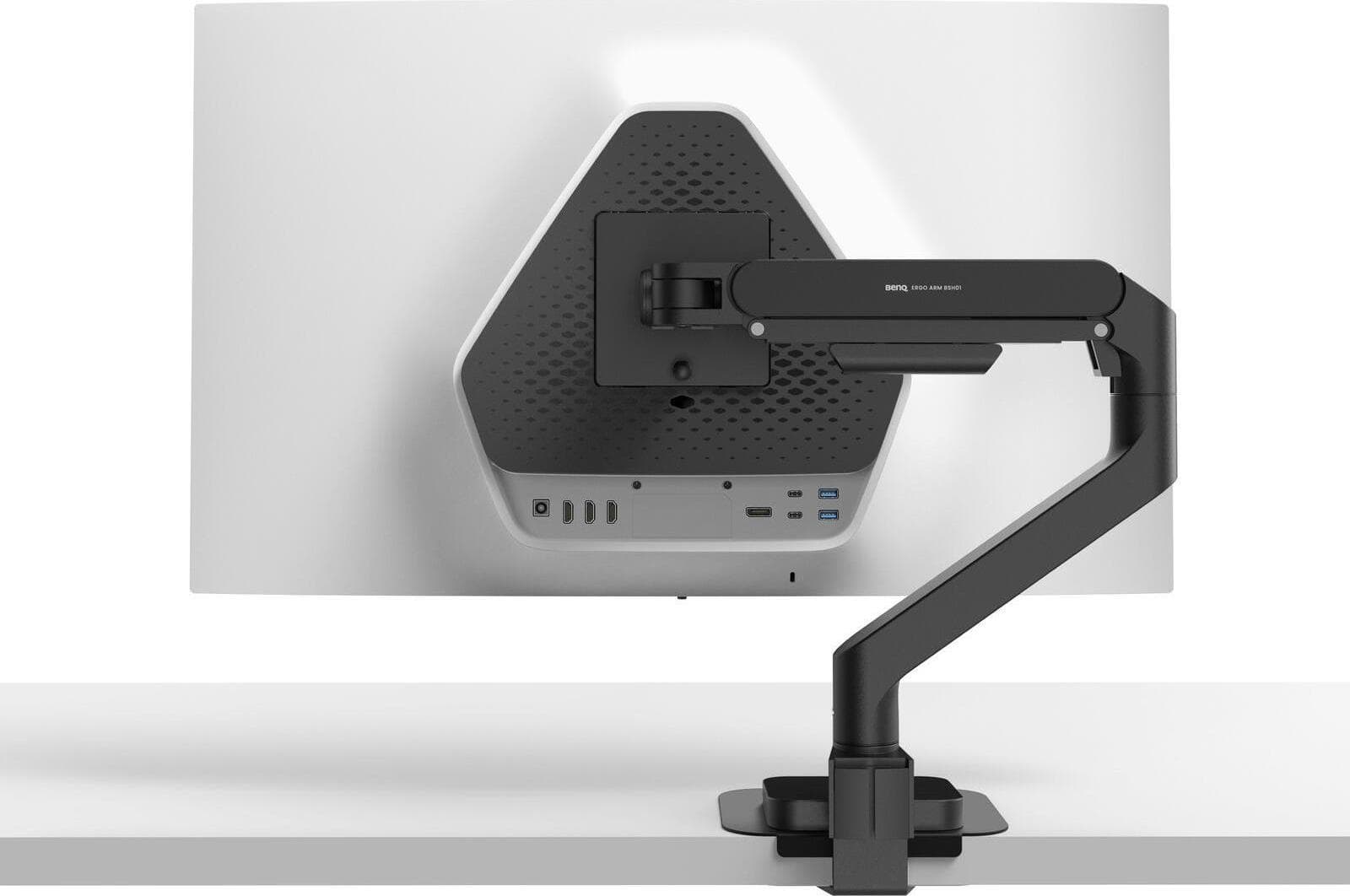Стойка за монитор BenQ Ergo Arm BSH01 (9H.A39DD.LBW), за плот, за екрани до 45", VESA 100x100, до 20кг, регулируема, черна