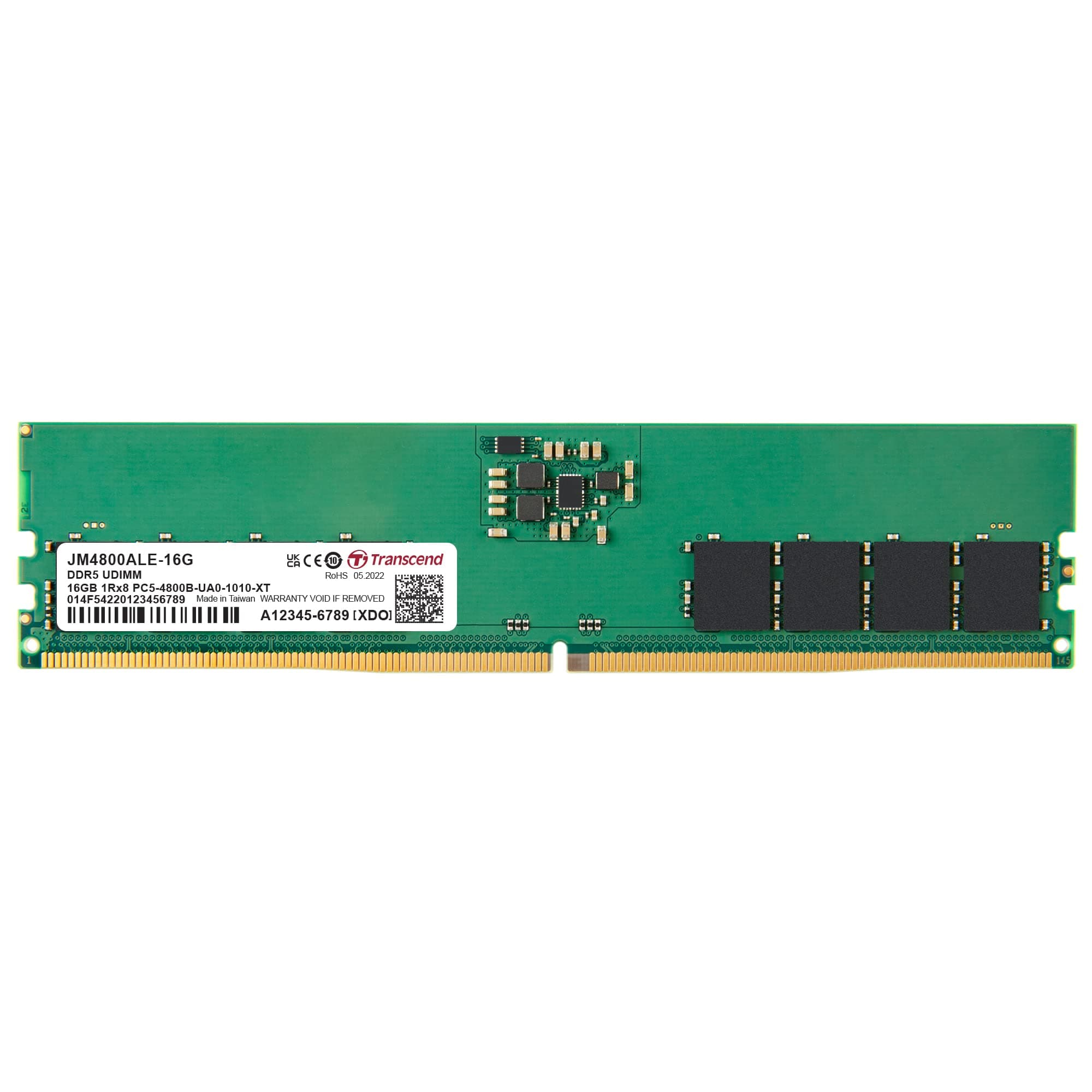 Transcend 16GB JM DDR5 4800 U-DIMM 1Rx8 2Gx8 CL40 1.1V