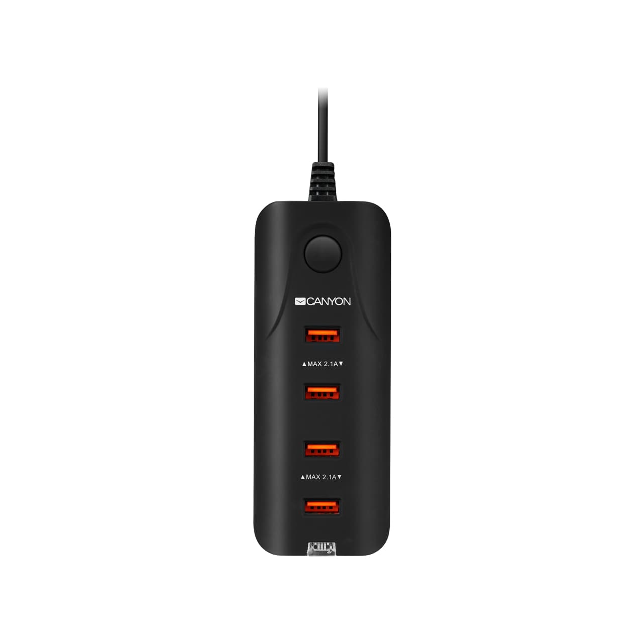 Зарядно устройство Canyon CNE-CHA09B, от контакт към 4x USB-A(ж), 5V, 4.2A, черно