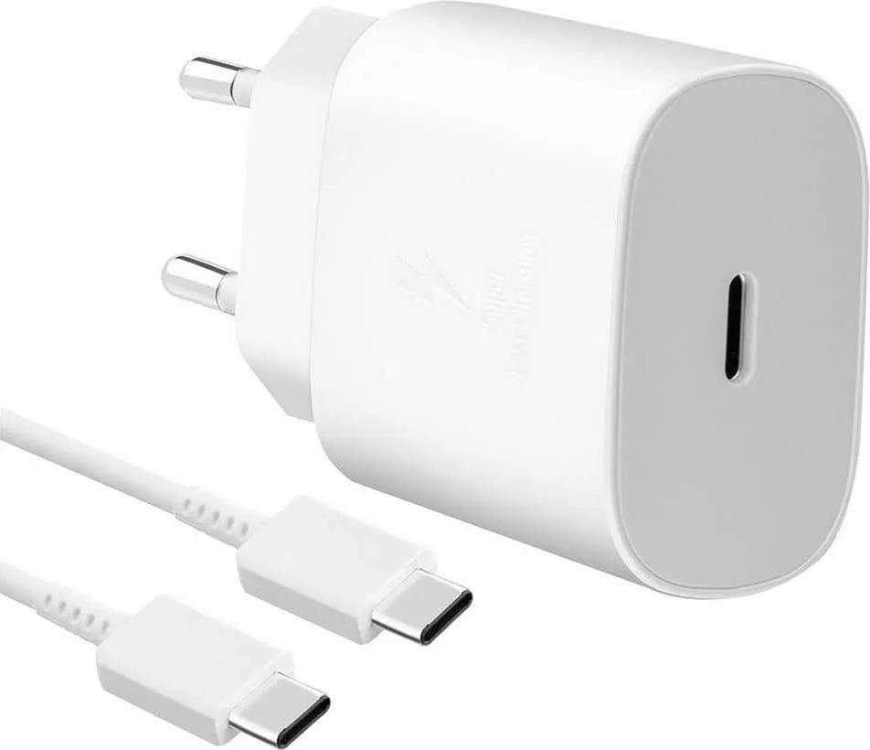 Комплект EP-TA800 захранване за ел. мрежа с USB-C изход и EP-DA905 USB-C кабел (бял) - Samsung Power Delivery 3.0 25W Wall Charger Set (bulk)