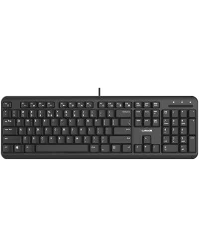 Клавиатура Canyon HKB02-BG, 13 мултимедийни бутона, черна, USB