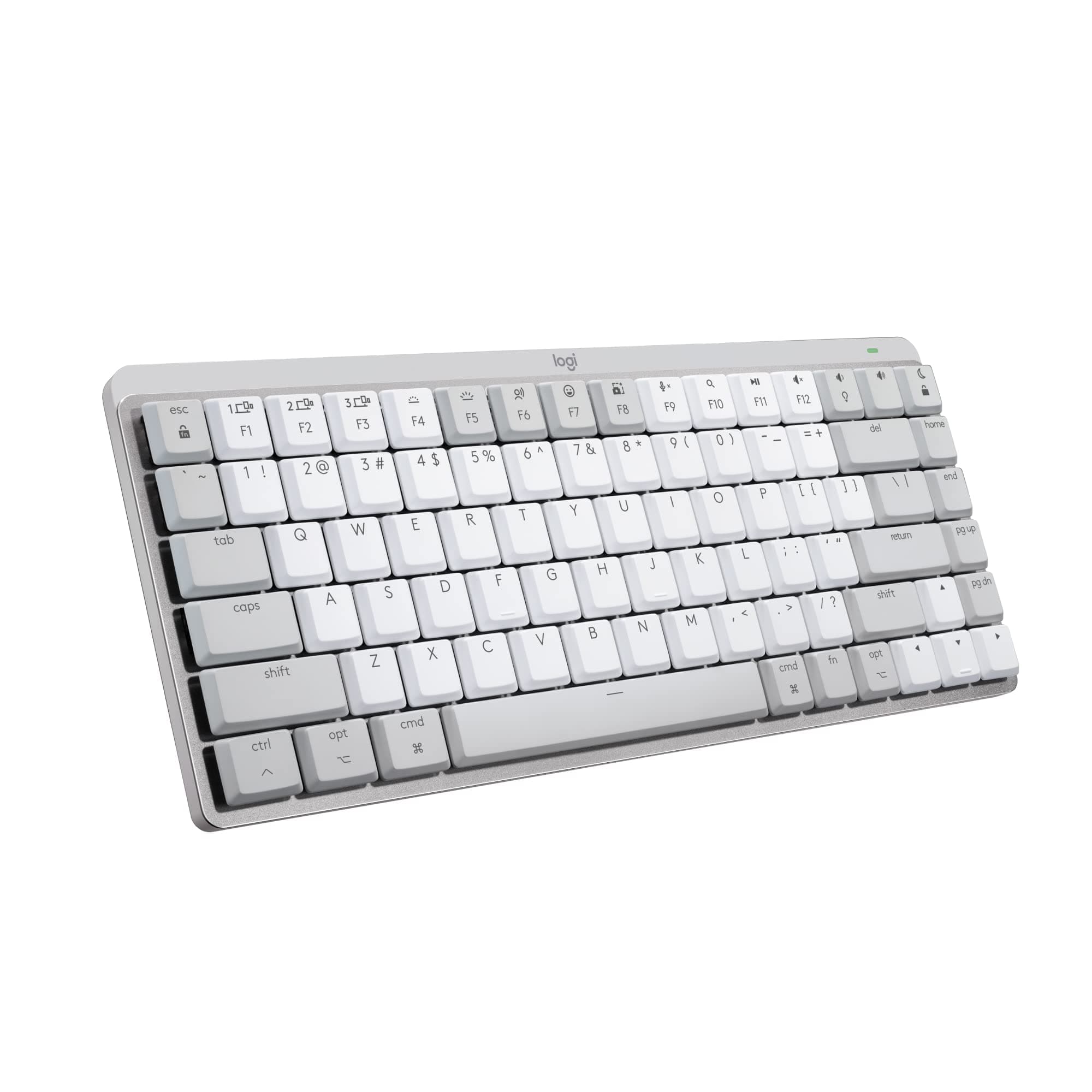 Клавиатура Logitech MX Mechanical Mini For Mac (920-010799), безжична, механична, тактилни суичове, US INT, безжична, сива/бяла