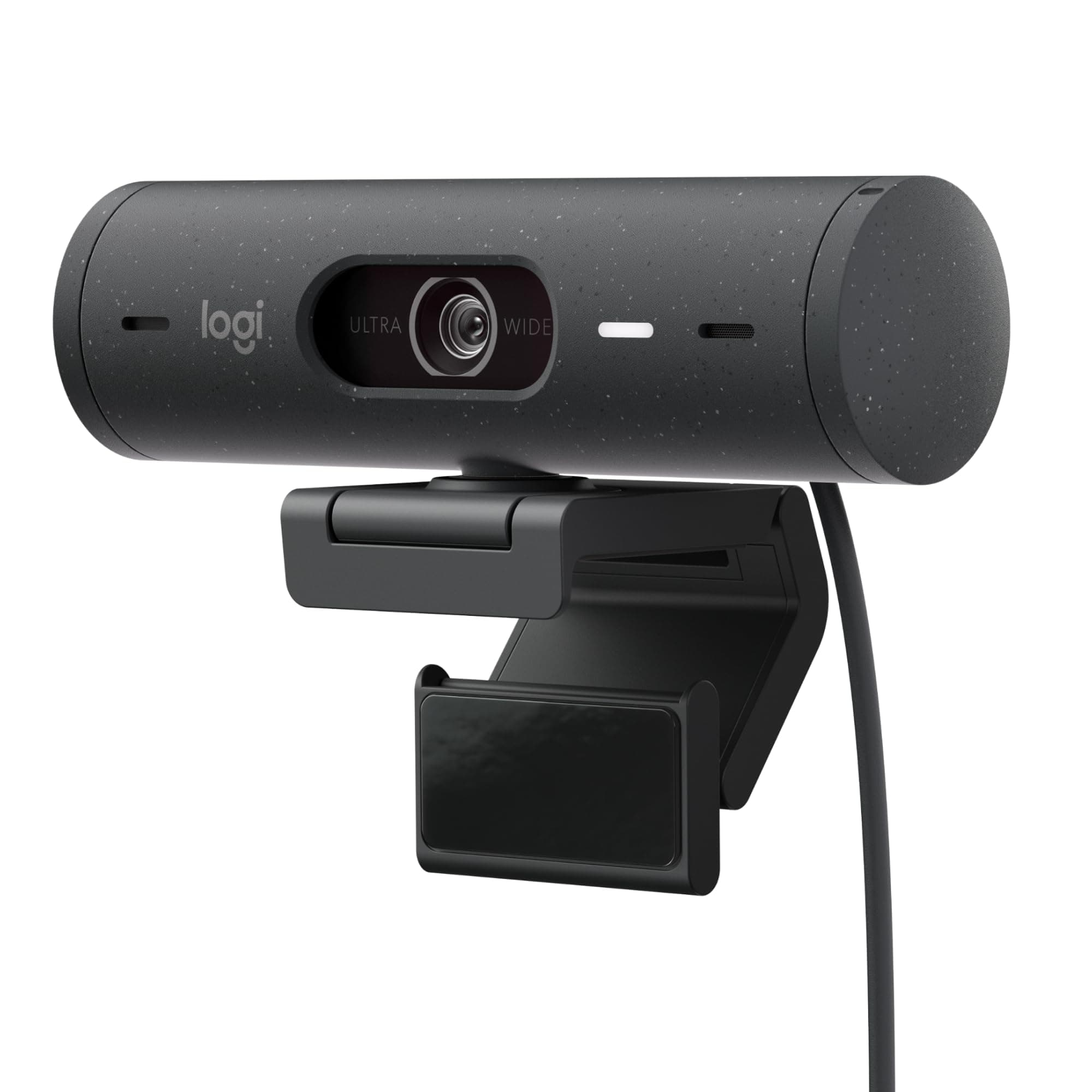 Уеб камера Logitech Brio 500 Graphite (960-001422), микрофон, Full HD (1920x1080@30fps), HDR, 4x Digital zoom, Auto Focus, USB-C, сива