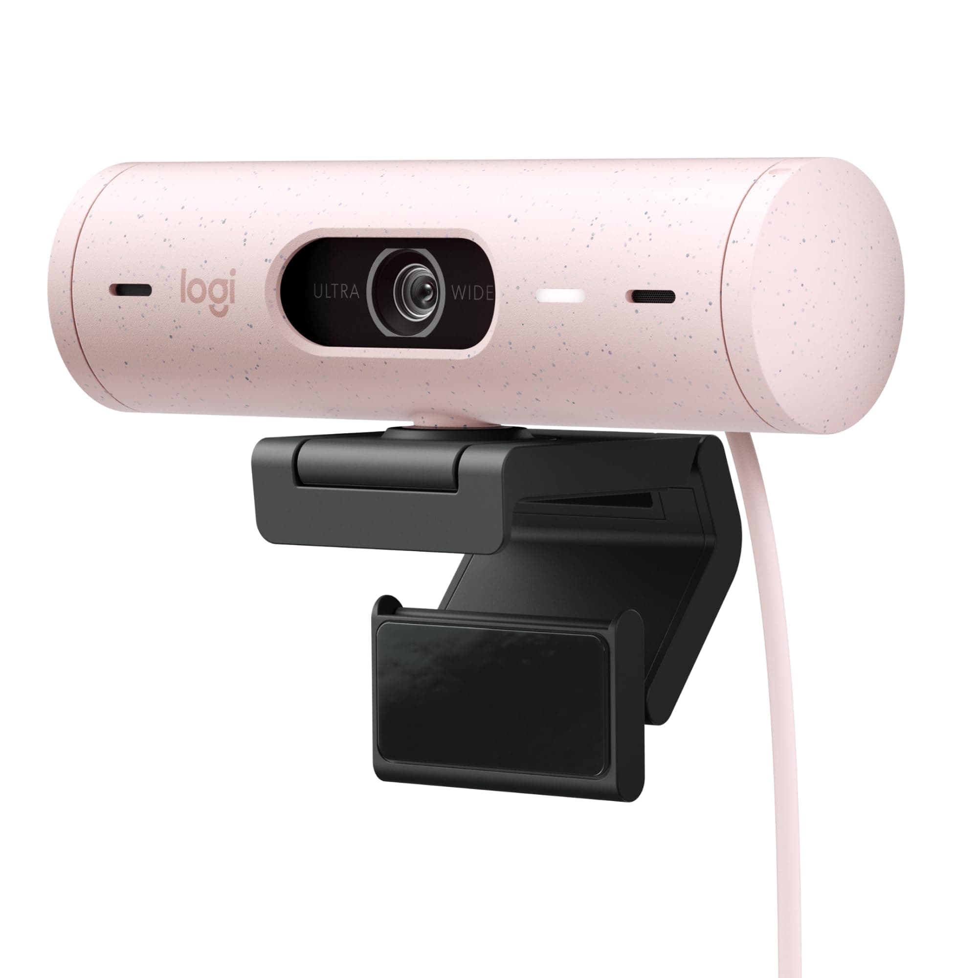 Уеб камера Logitech Brio 500 Rose (960-001421), микрофон, Full HD (1920x1080@30fps), HDR, 4x Digital zoom, Auto Focus, USB-C, розова