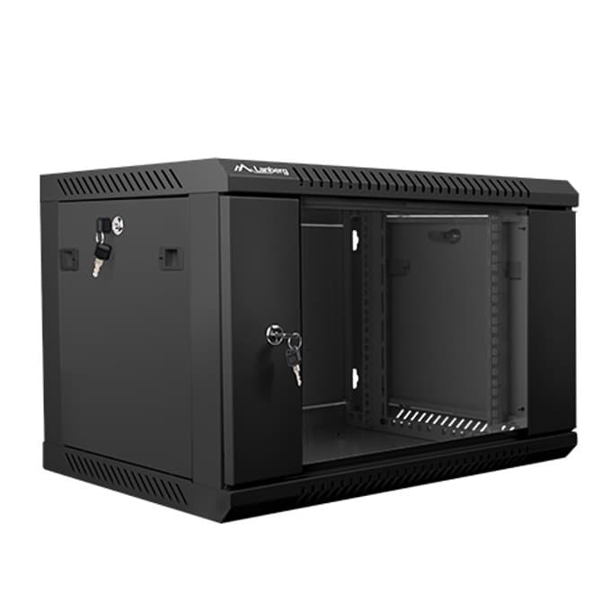 Lanberg rack cabinet 19" wall-mount 6U / 600x450 for self-assembly (flat pack), black