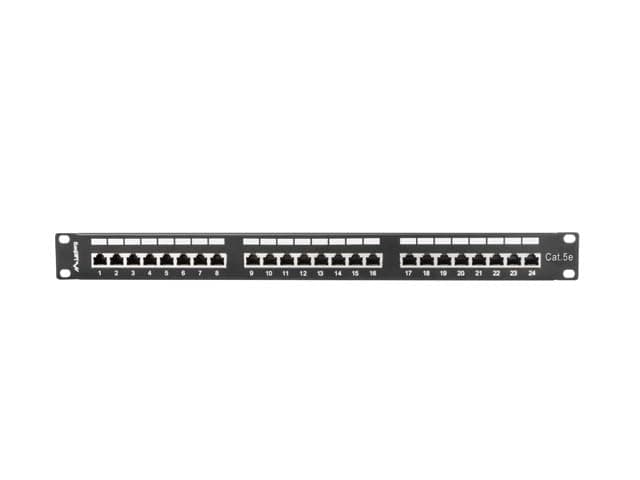 Lanberg patch panel 24 port 1U CAT.5E shielded, black
