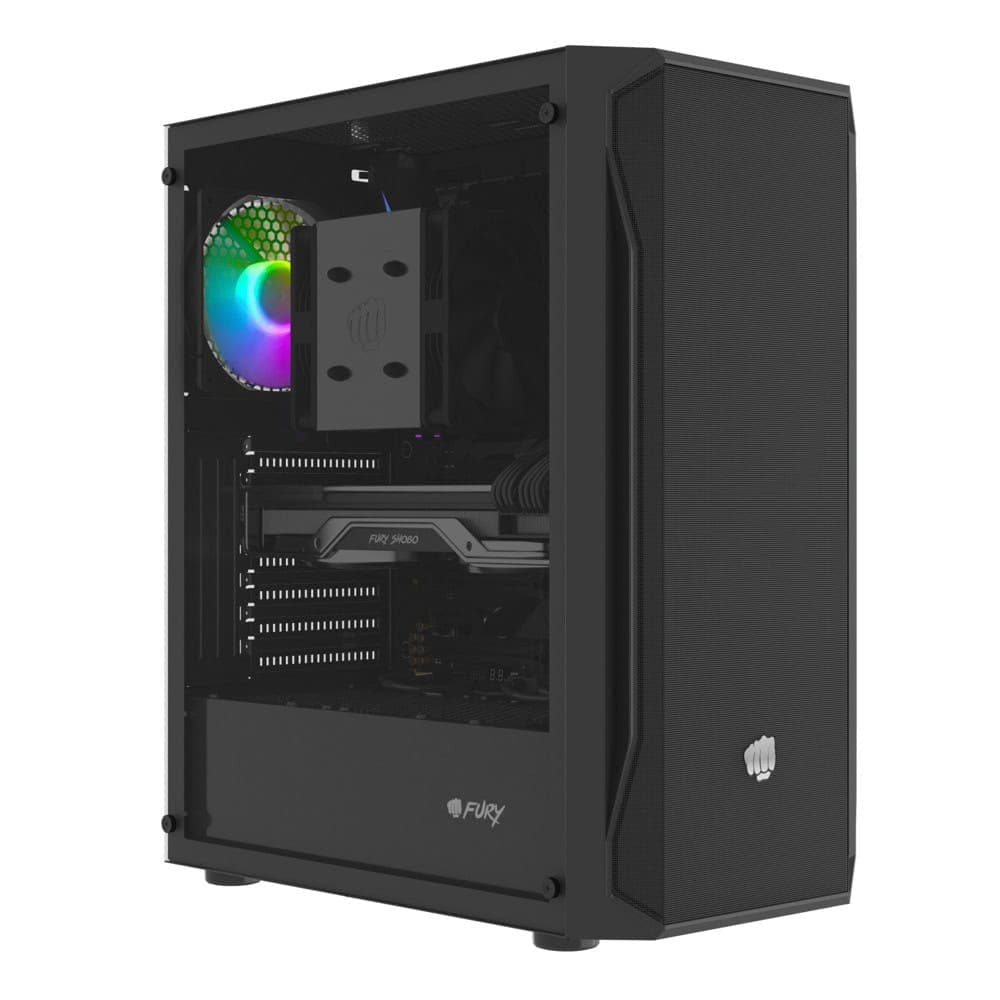 Fury PC Case Shobo SH4 RGB Midi Tower, Window, Black