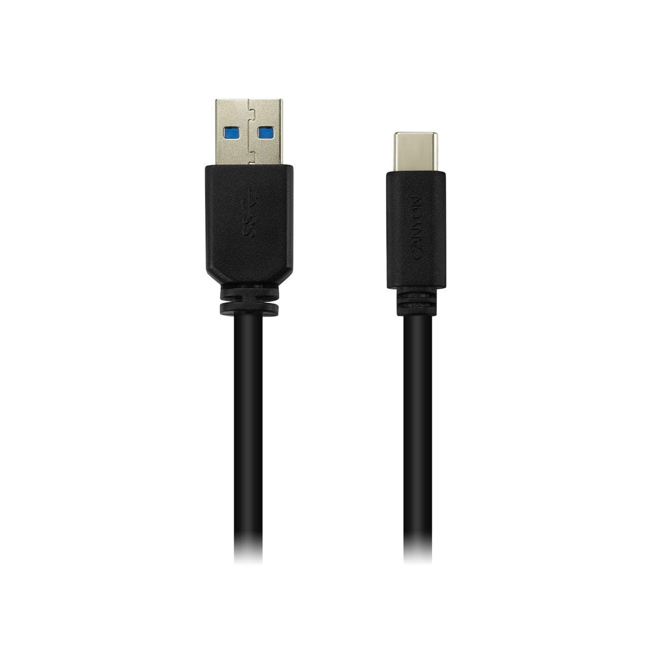 Кабел Canyon CNE-USBC4B, от USB 3.0 A(м) към USB Type C(м), 1.5m, черен
