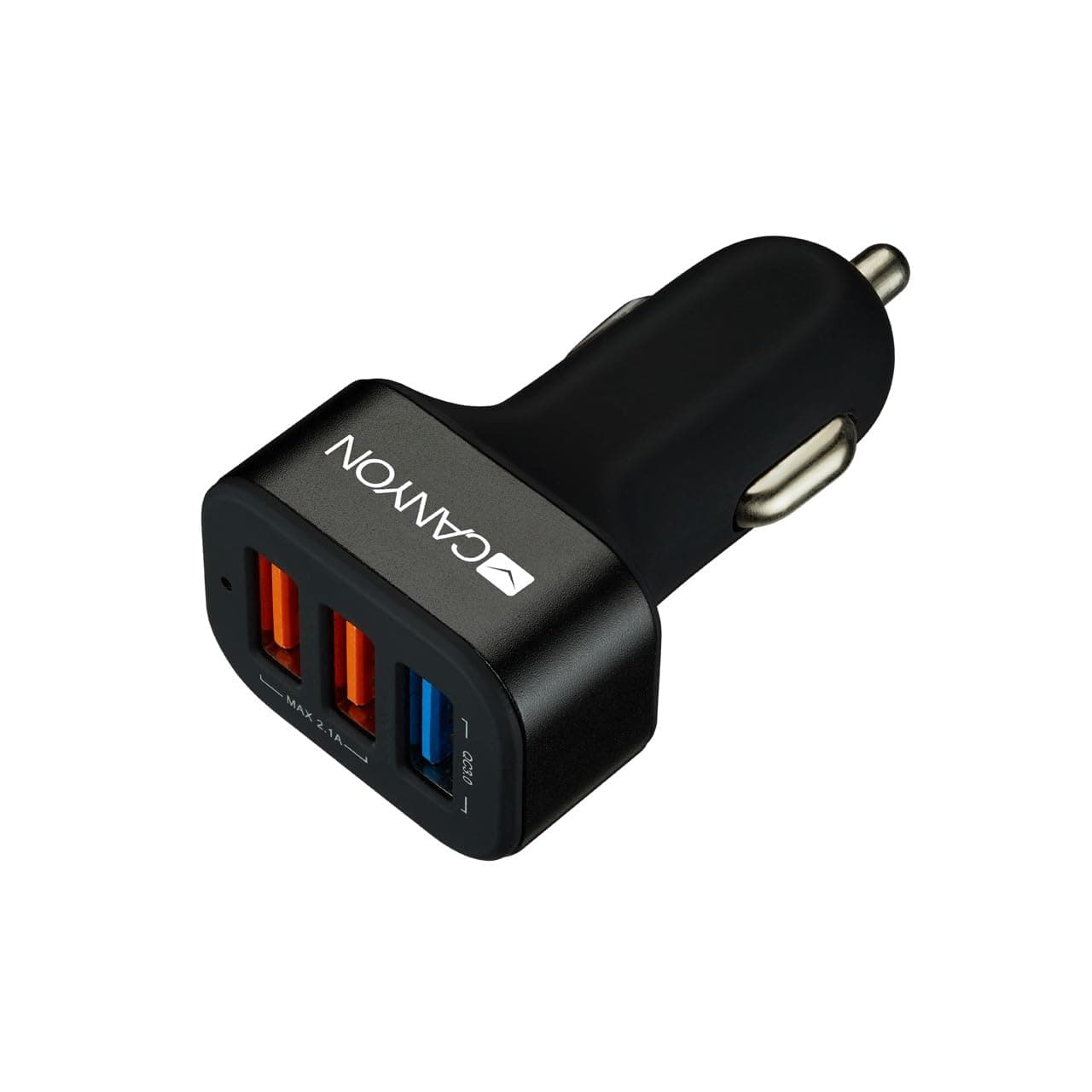Зарядно устройство Canyon, от автомобилна запалка към 3x USB (ж), 5V, 2.1A, черно
