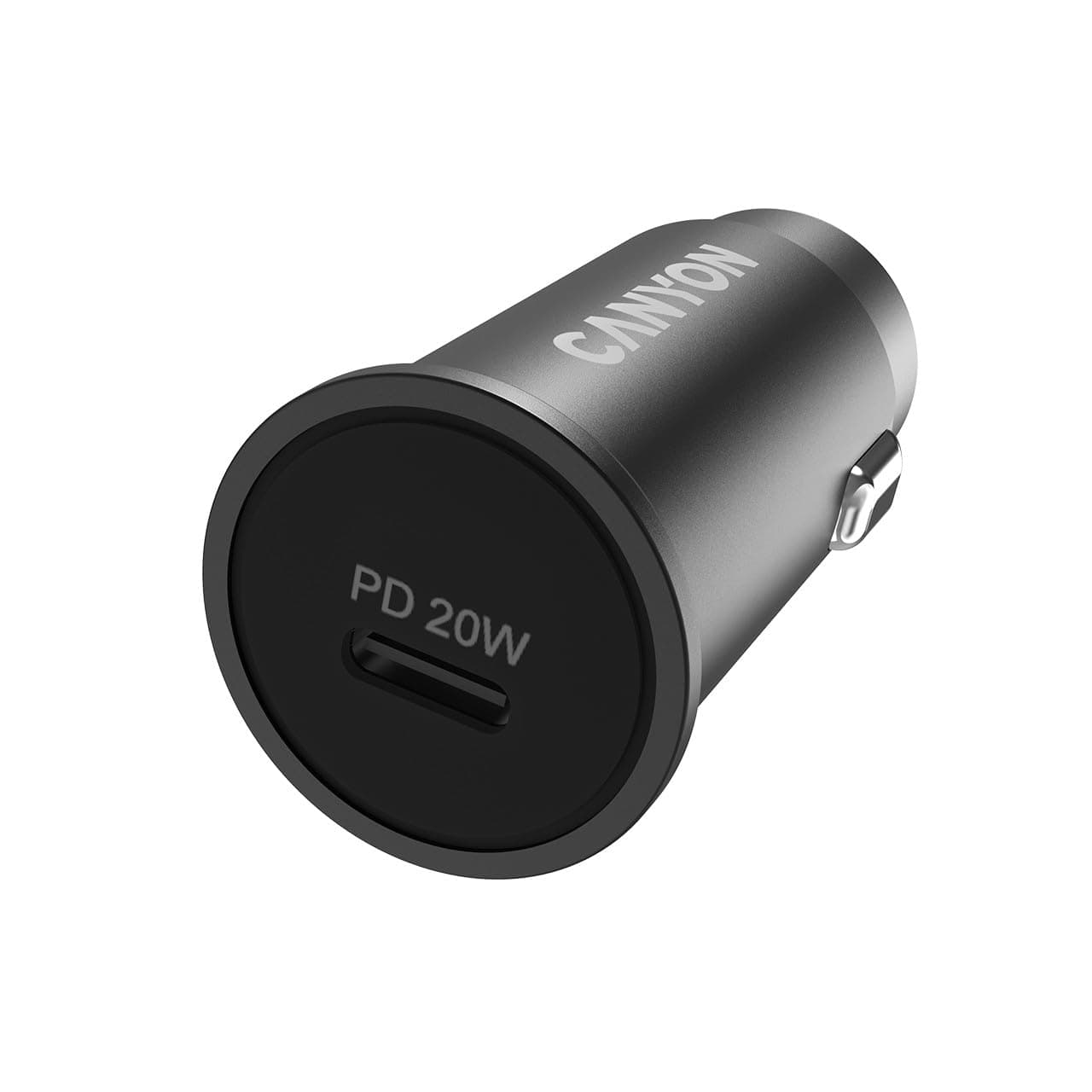 Зарядно за кола Canyon CNS-CCA20B, от автомобилна запалка към 1x USB C(ж), 20W, черно