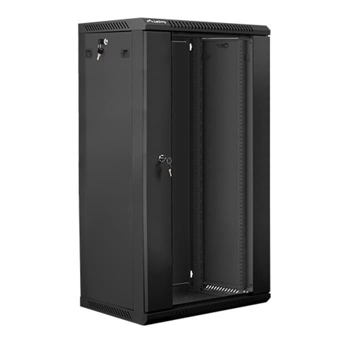 Lanberg rack cabinet 19" wall-mount 22U / 600x450 for self-assembly (flat pack), black