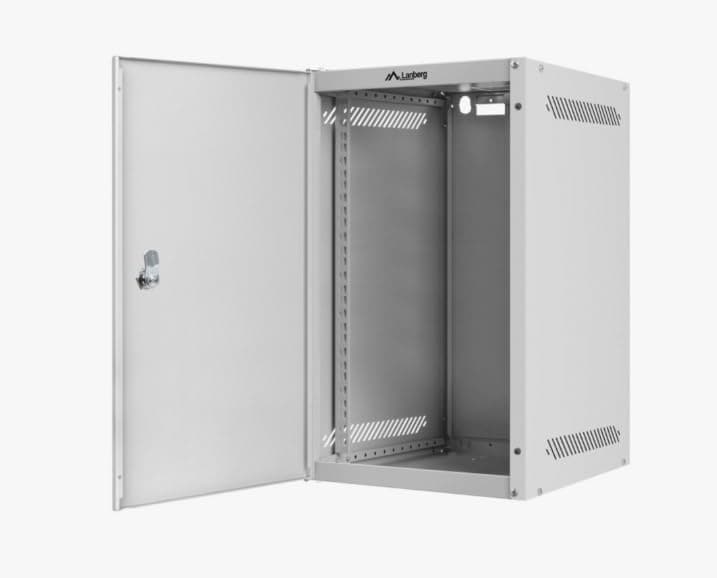 Lanberg rack cabinet 10" wall-mount 9U / 280x310 self-assembly flat pack with metal door, grey