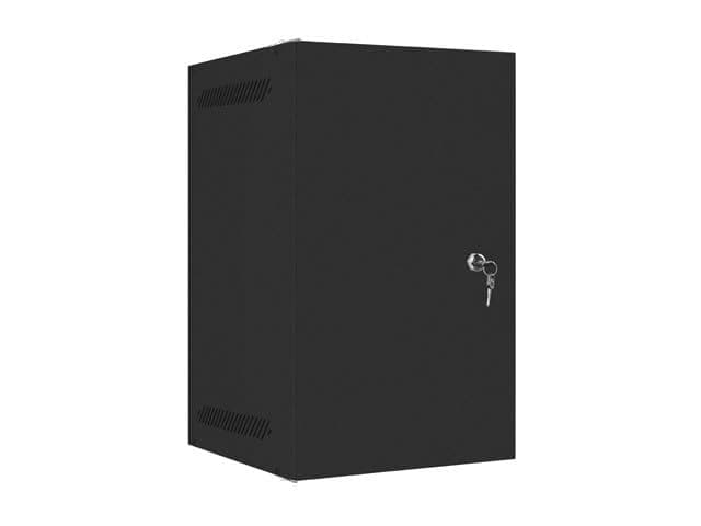 Lanberg rack cabinet 10" wall-mount 9U / 280x310 self-assembly flat pack with metal door, black