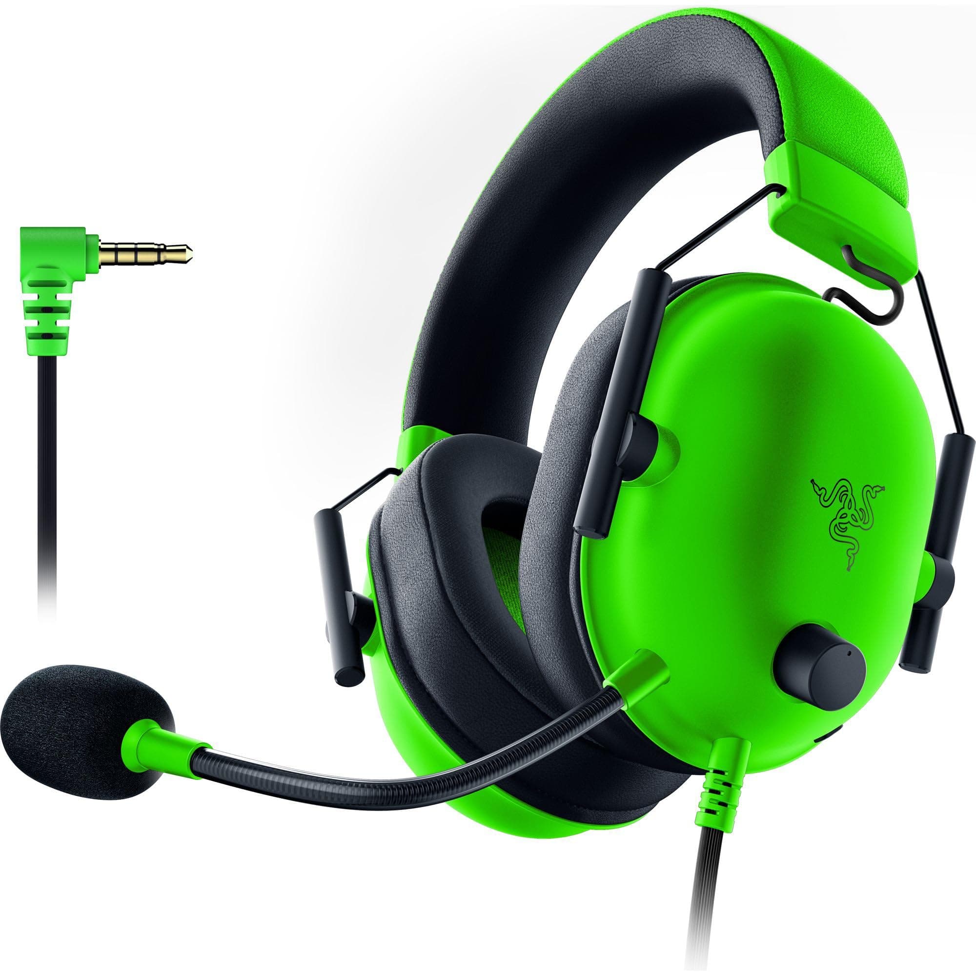 Слушалки Razer Blackshark V2 X Green (RZ04-03240600-R3M1), микрофон, виртуален 7.1 Surround, 3.5mm жак, 50мм говорители, черно-зелени