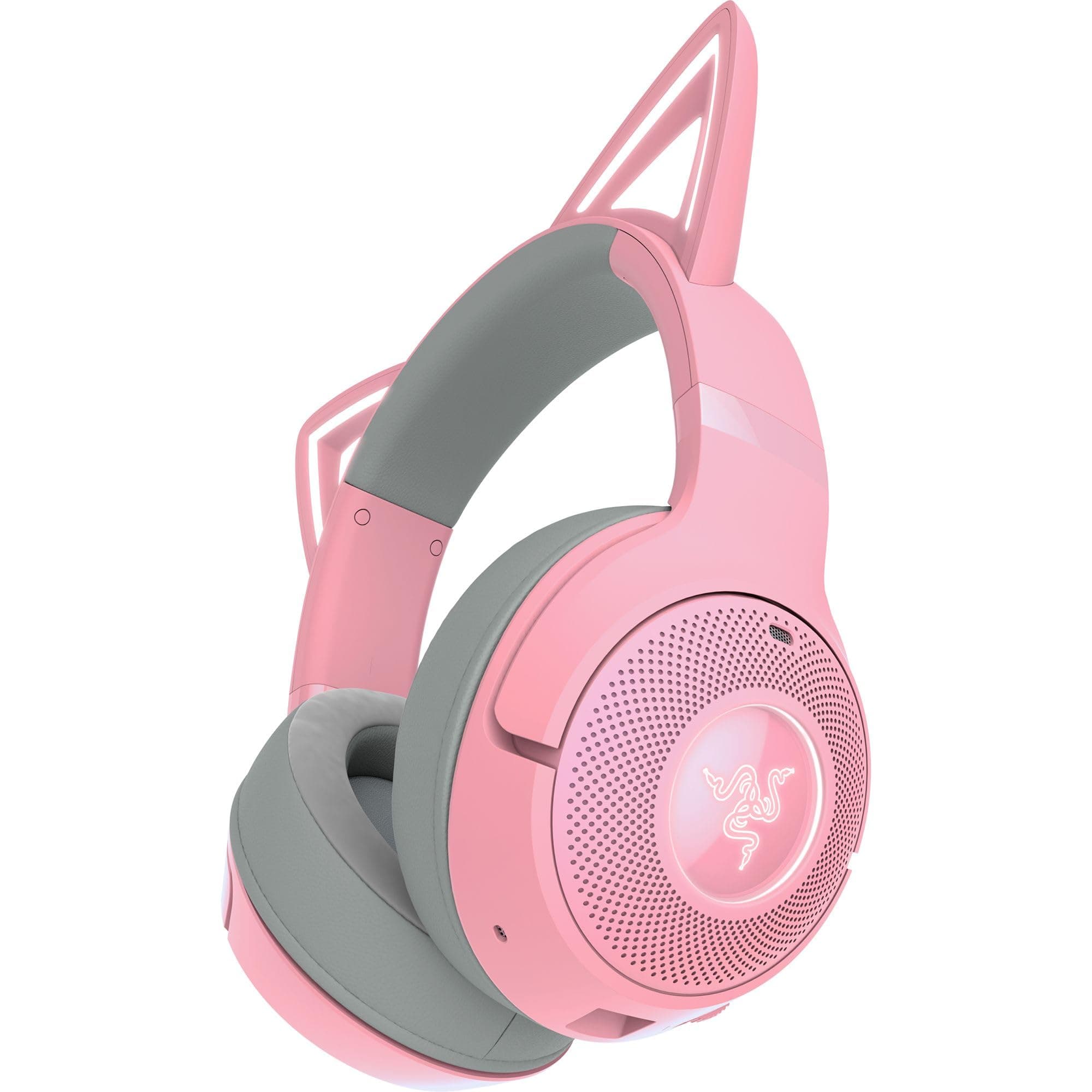 Слушалки Razer Kraken Kitty V2 BT (RZ04-04860100-R3M1), безжични, Bluetooth, микрофон, гейминг, Razer Chroma RGB подсветка, до 40 часа време на работа, розови